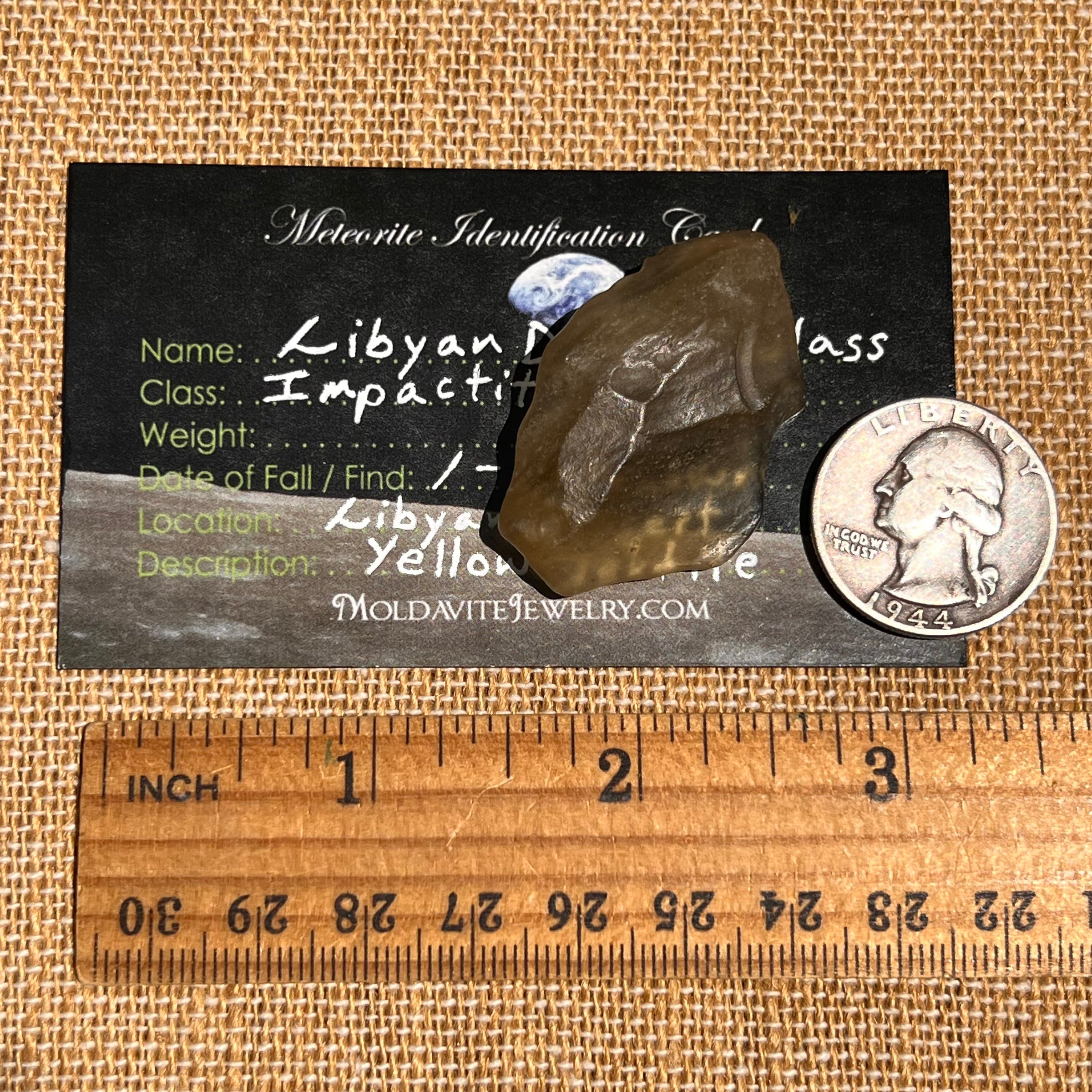 Libyan Desert Glass w/ Schlieren 9.4 grams #527-Moldavite Life