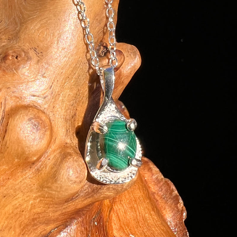 Malachite Necklace Sterling Silver #6226-Moldavite Life