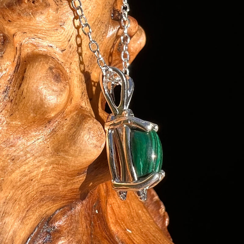 Malachite Necklace Sterling Silver #6236-Moldavite Life