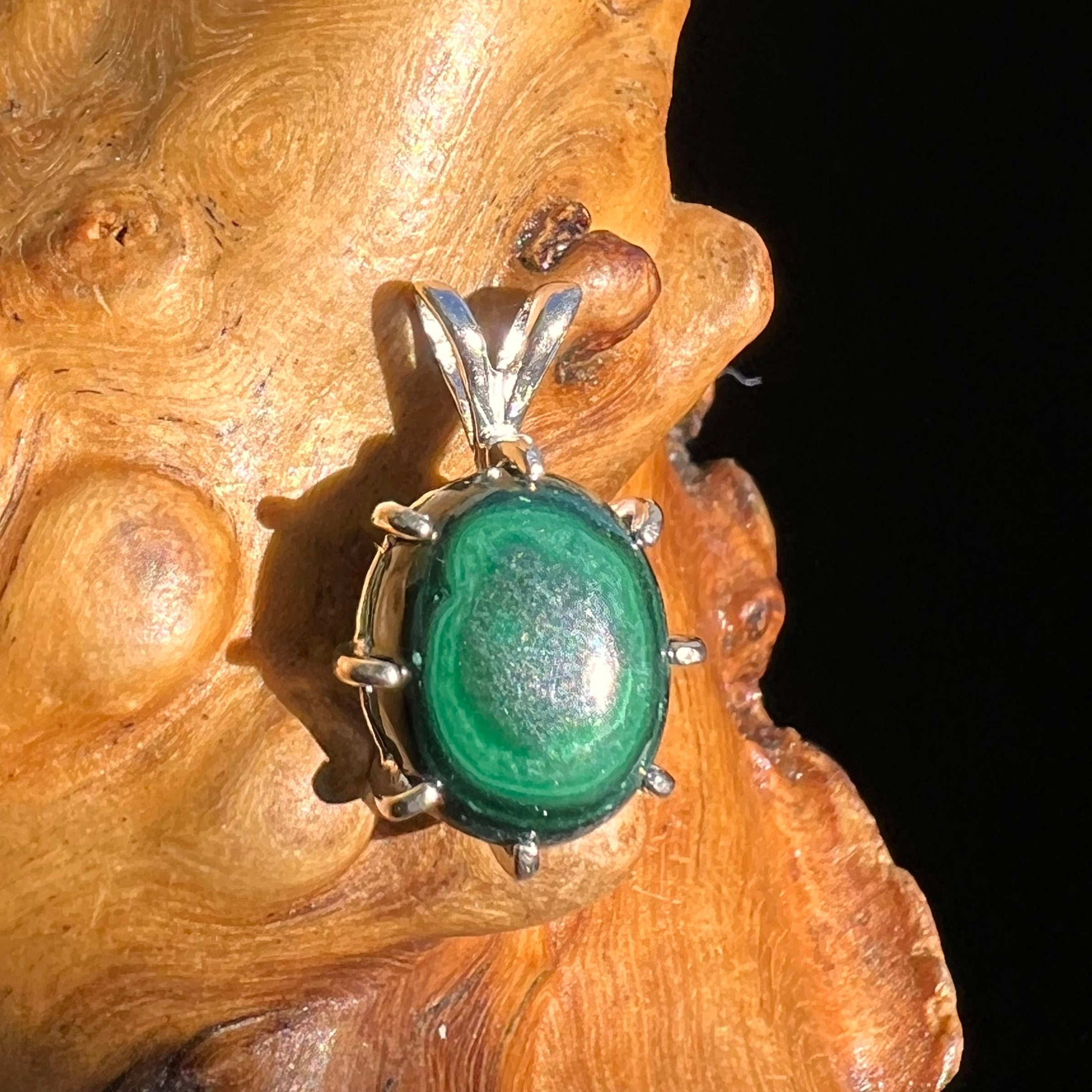 Malachite Pendant Sterling Silver #6232-Moldavite Life