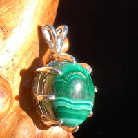 Malachite Pendant Sterling Silver #6233-Moldavite Life