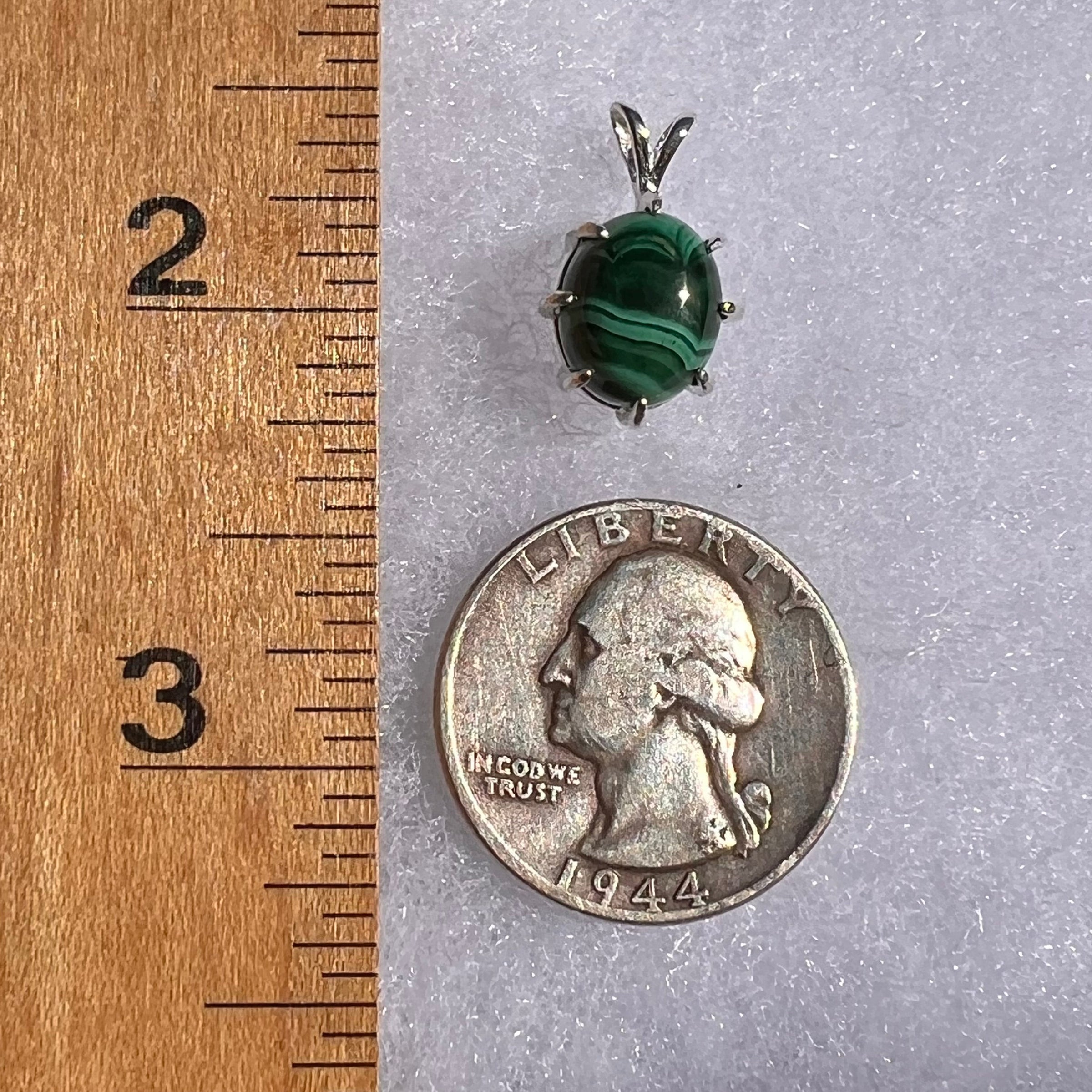 Malachite Pendant Sterling Silver #6233-Moldavite Life