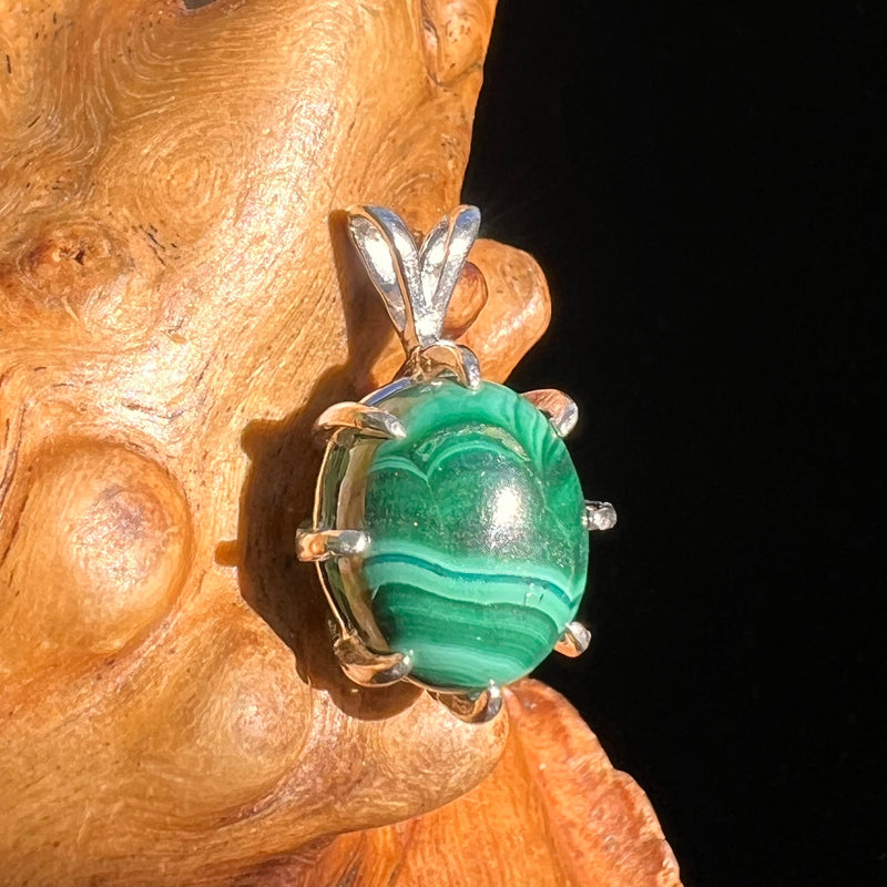 Malachite Pendant Sterling Silver #6233-Moldavite Life