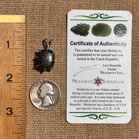 Marcasite & Moldavite Pendant Sterling Silver #6503-Moldavite Life