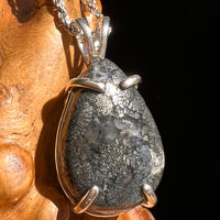 Marcasite & Moldavite Pendant Sterling Silver #6504-Moldavite Life