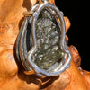 Marcasite & Moldavite Pendant Sterling Silver #6504-Moldavite Life