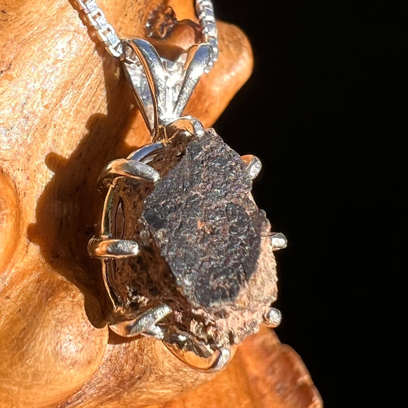 Mars Meteorite Pendant Necklace Sterling #6323-Moldavite Life