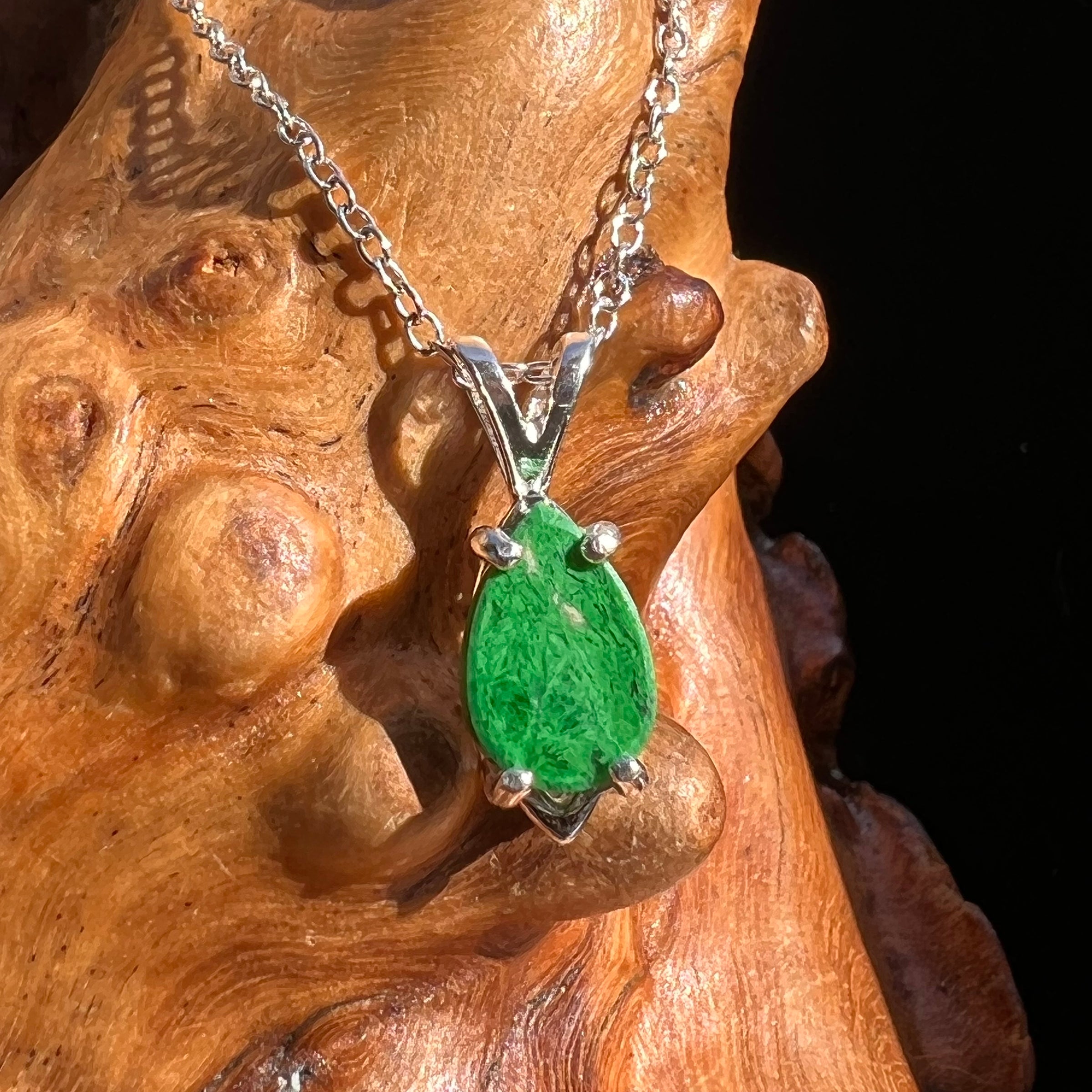 Maw Sit Sit Jade Necklace Sterling Silver #2862-Moldavite Life