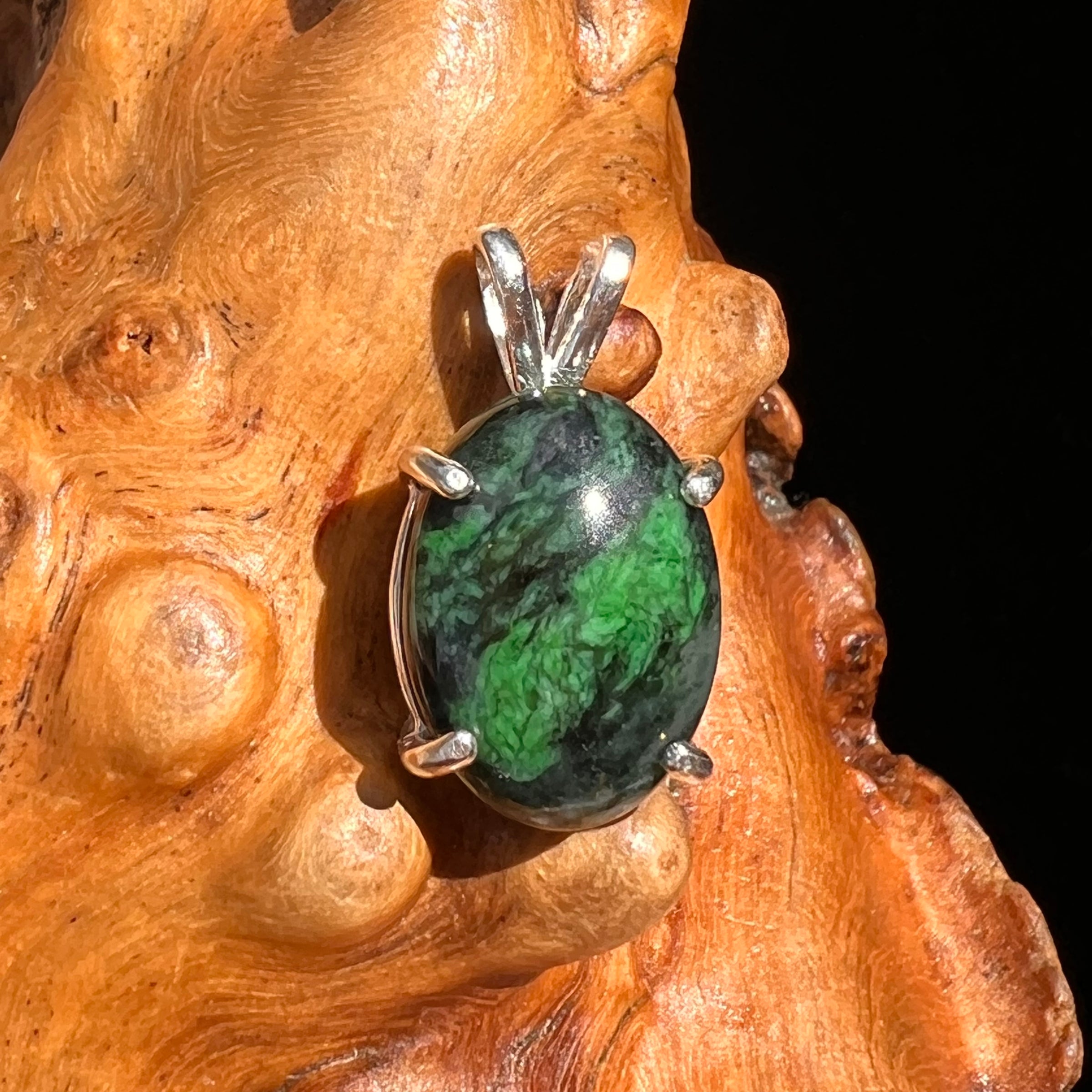 Maw Sit Sit Jade Pendant Sterling Silver #7048-Moldavite Life