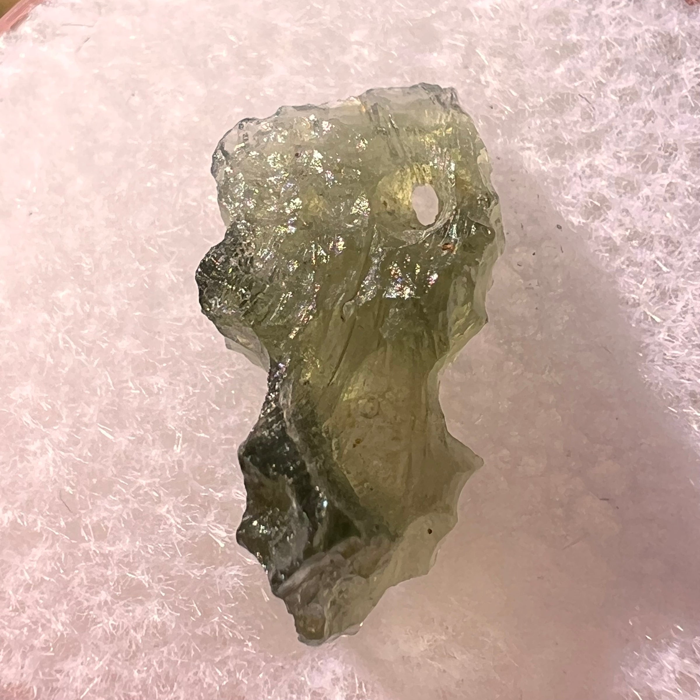 Moldavite 0.4 grams Natural Hole #2299-Moldavite Life