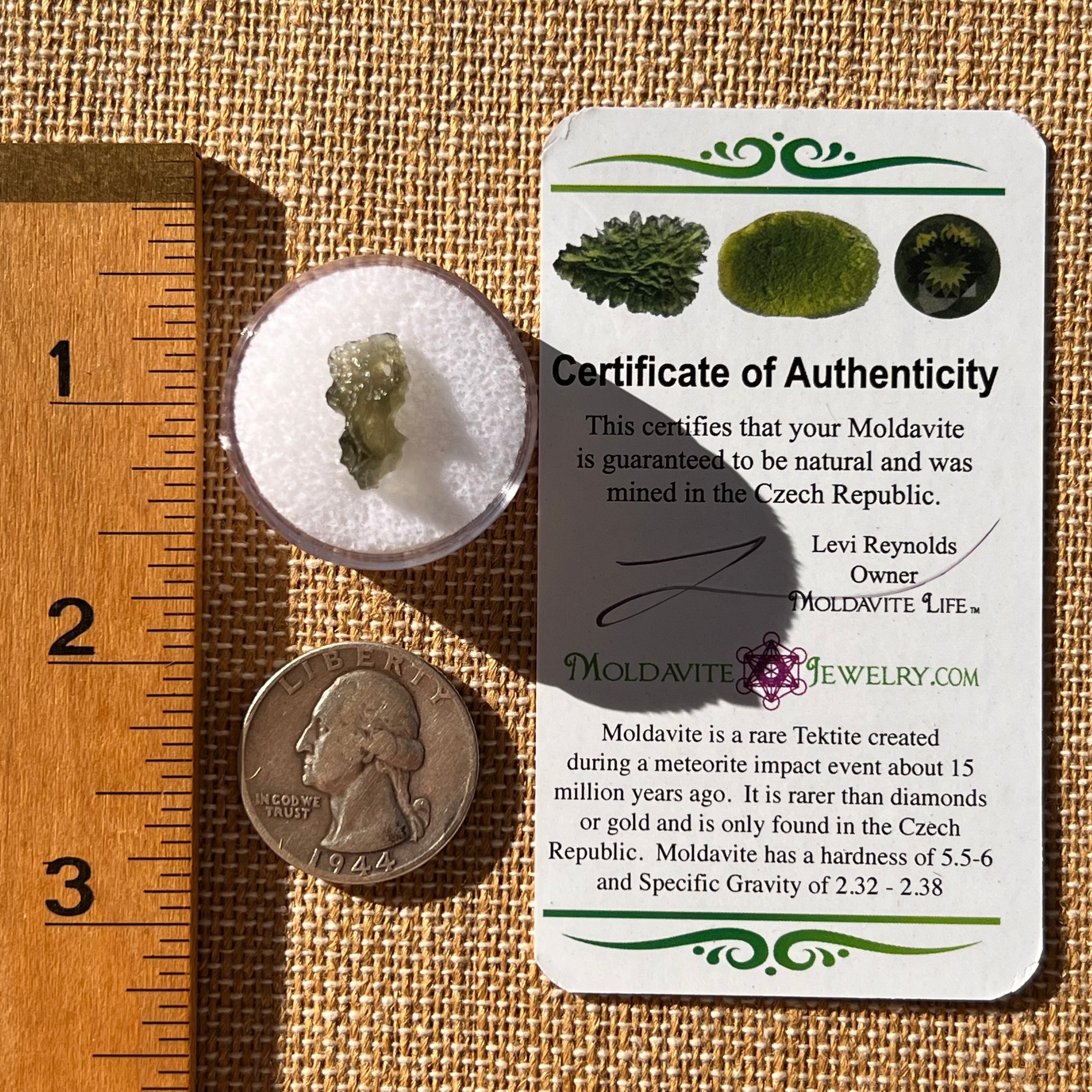 Moldavite 0.4 grams Natural Hole #2299-Moldavite Life