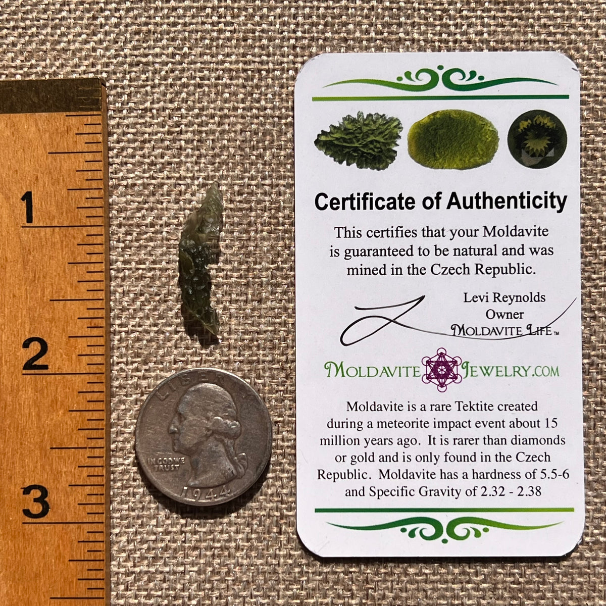 Moldavite 0.5 grams #2358-Moldavite Life