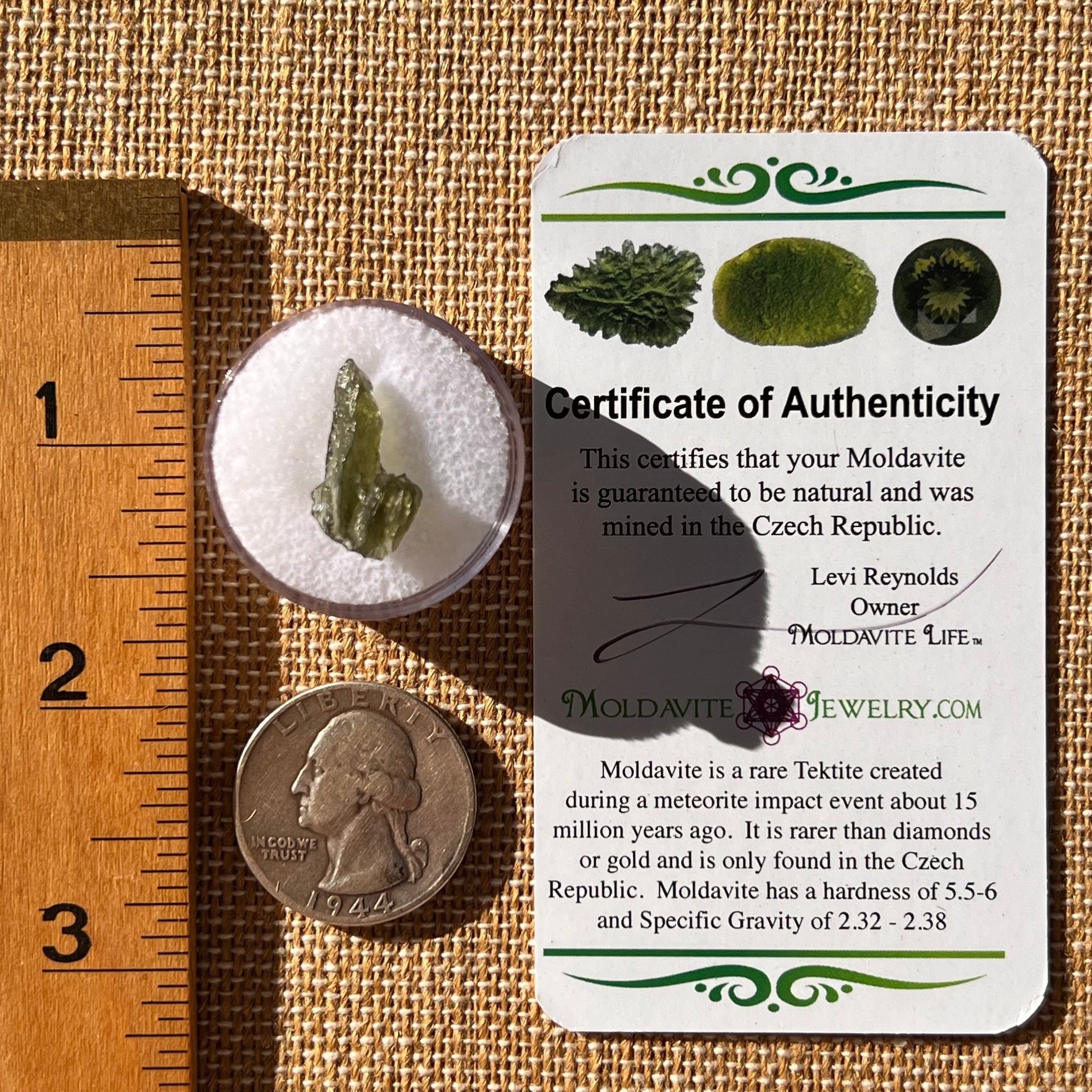 Moldavite 0.6 gram Natural Hole #2292-Moldavite Life