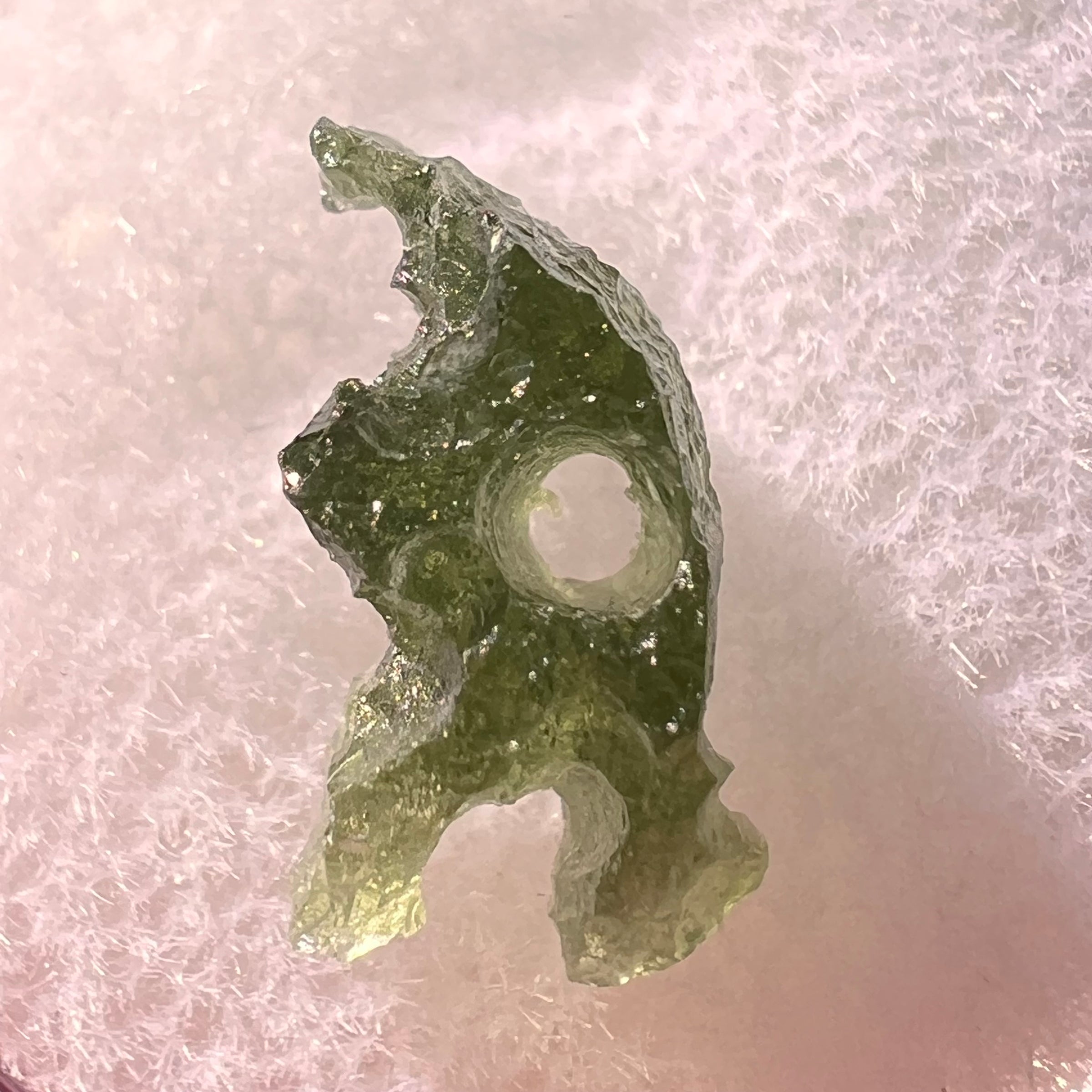 Moldavite 0.6 gram Natural Hole #2293-Moldavite Life