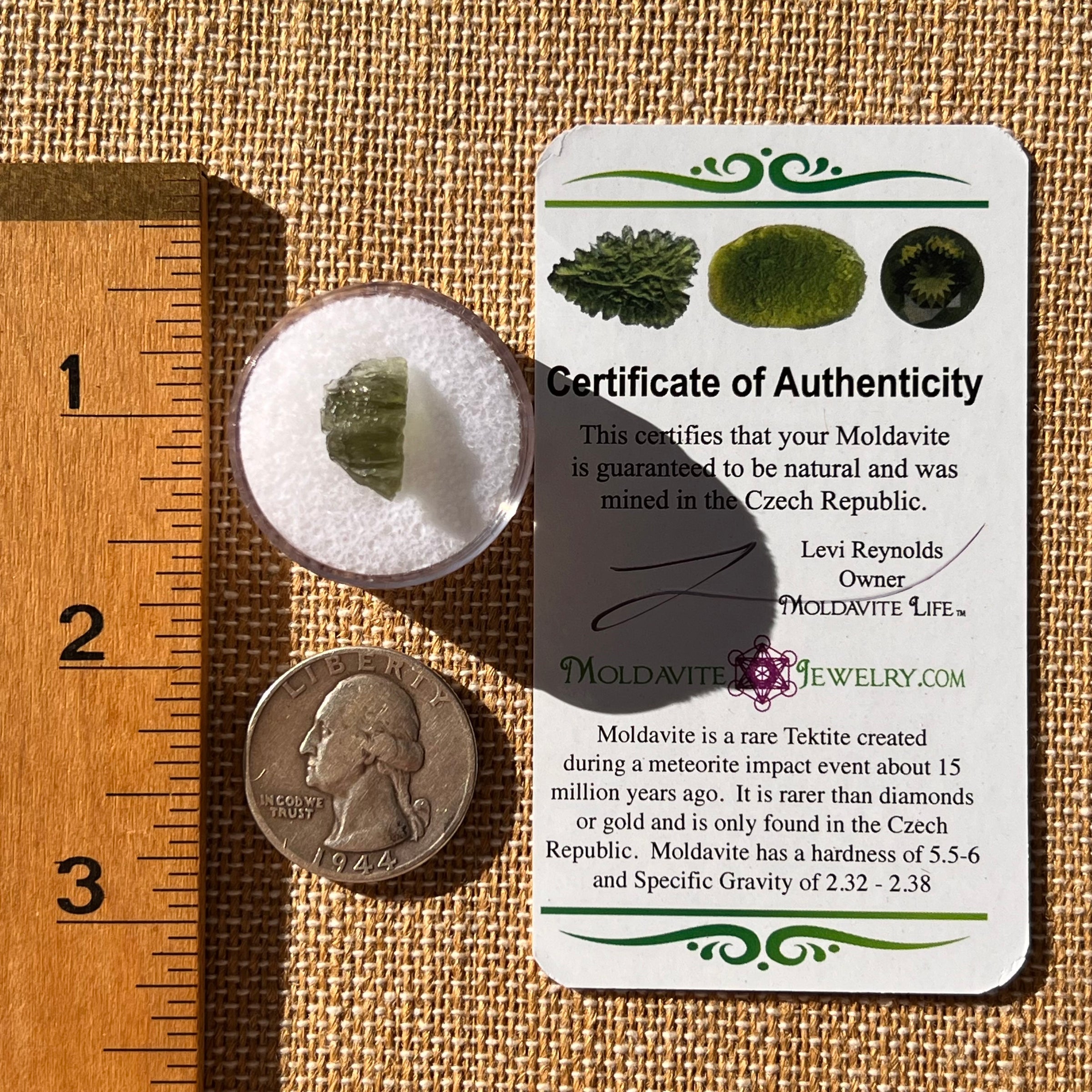 Moldavite 0.6 gram Natural Hole #2293-Moldavite Life