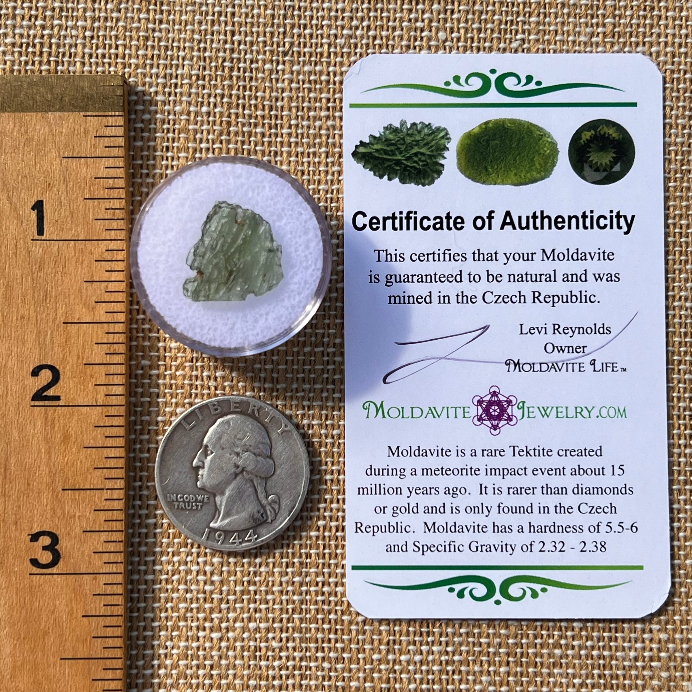 Moldavite 0.6 grams #2229-Moldavite Life