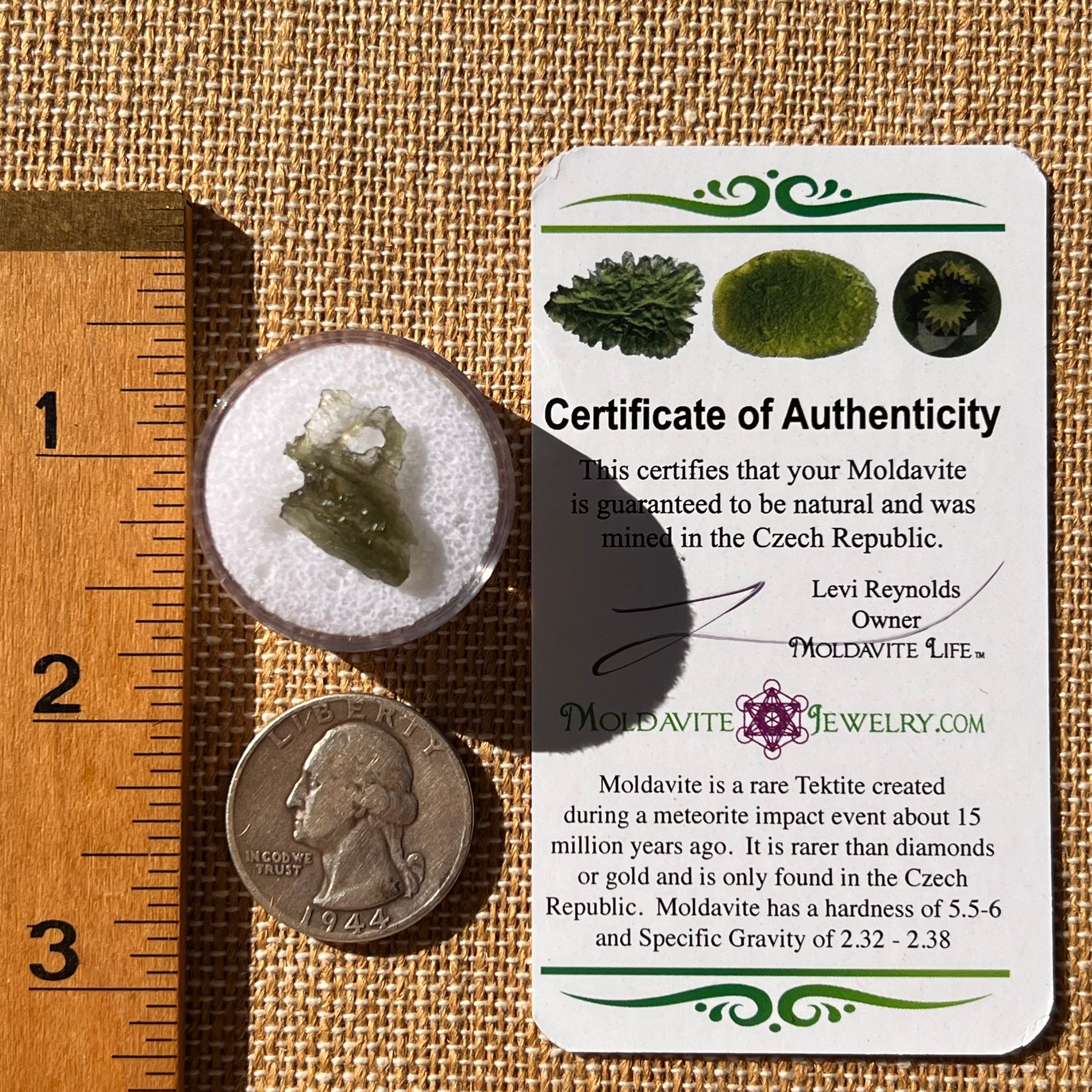 Moldavite 0.6 grams Natural Hole #2261-Moldavite Life