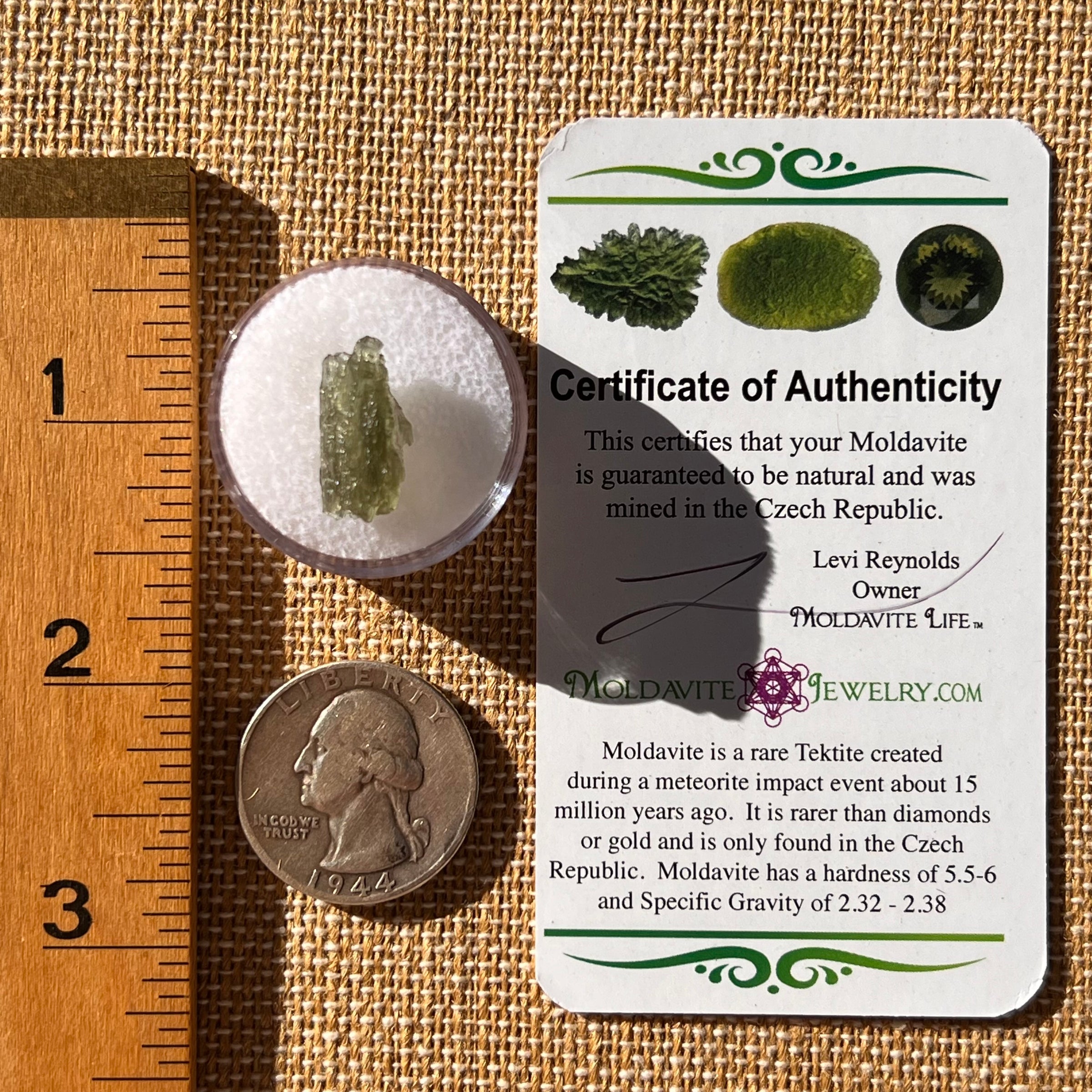 Moldavite 0.7 grams Natural Hole #2294-Moldavite Life