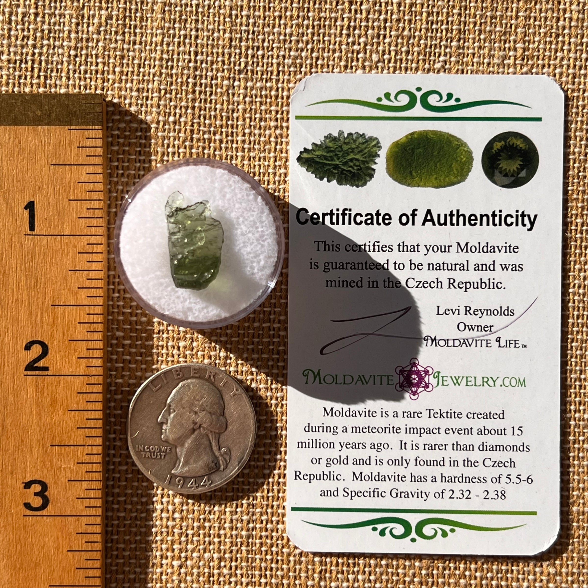 Moldavite 0.7 grams Natural Hole #2296-Moldavite Life