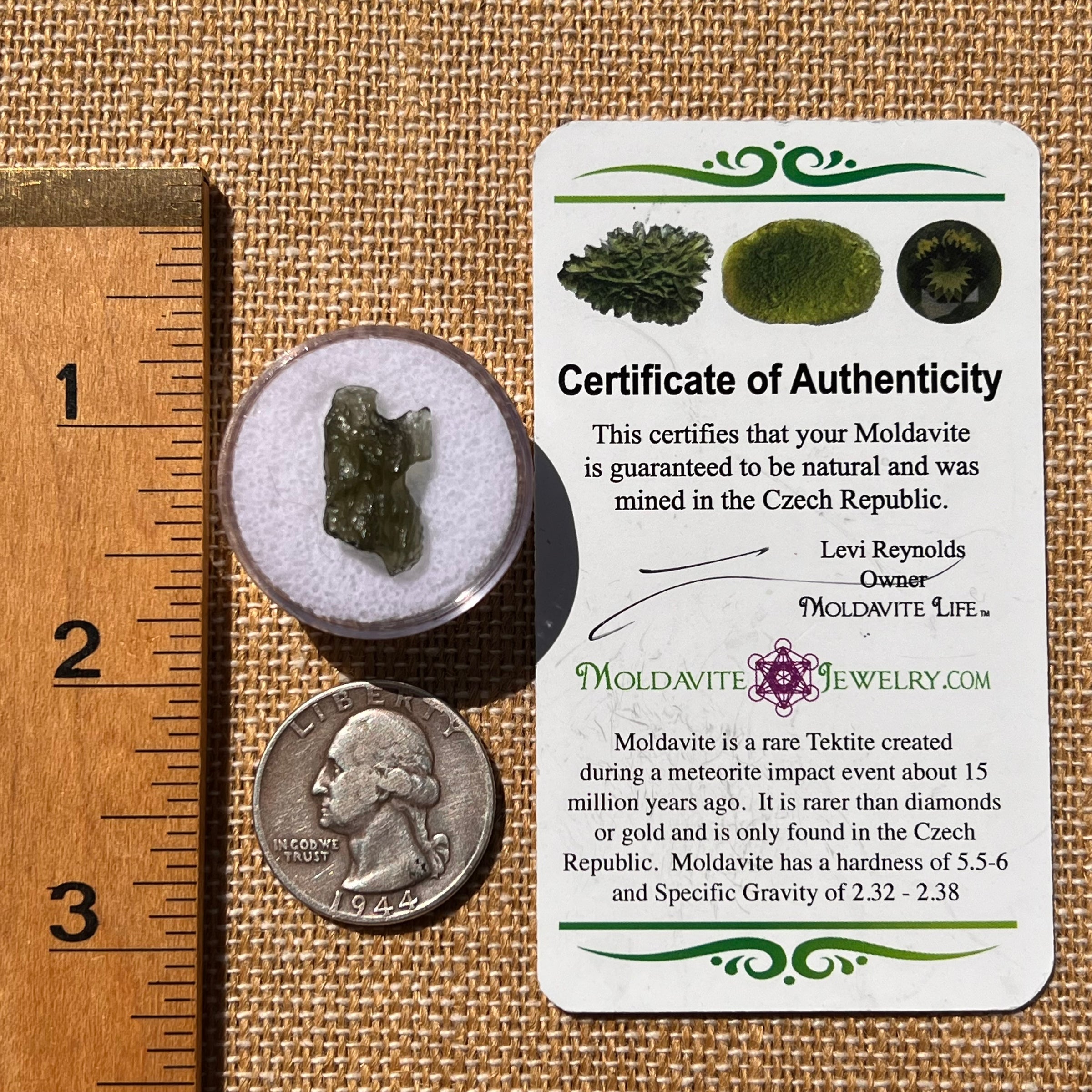 Moldavite 0.8 grams #1998-Moldavite Life