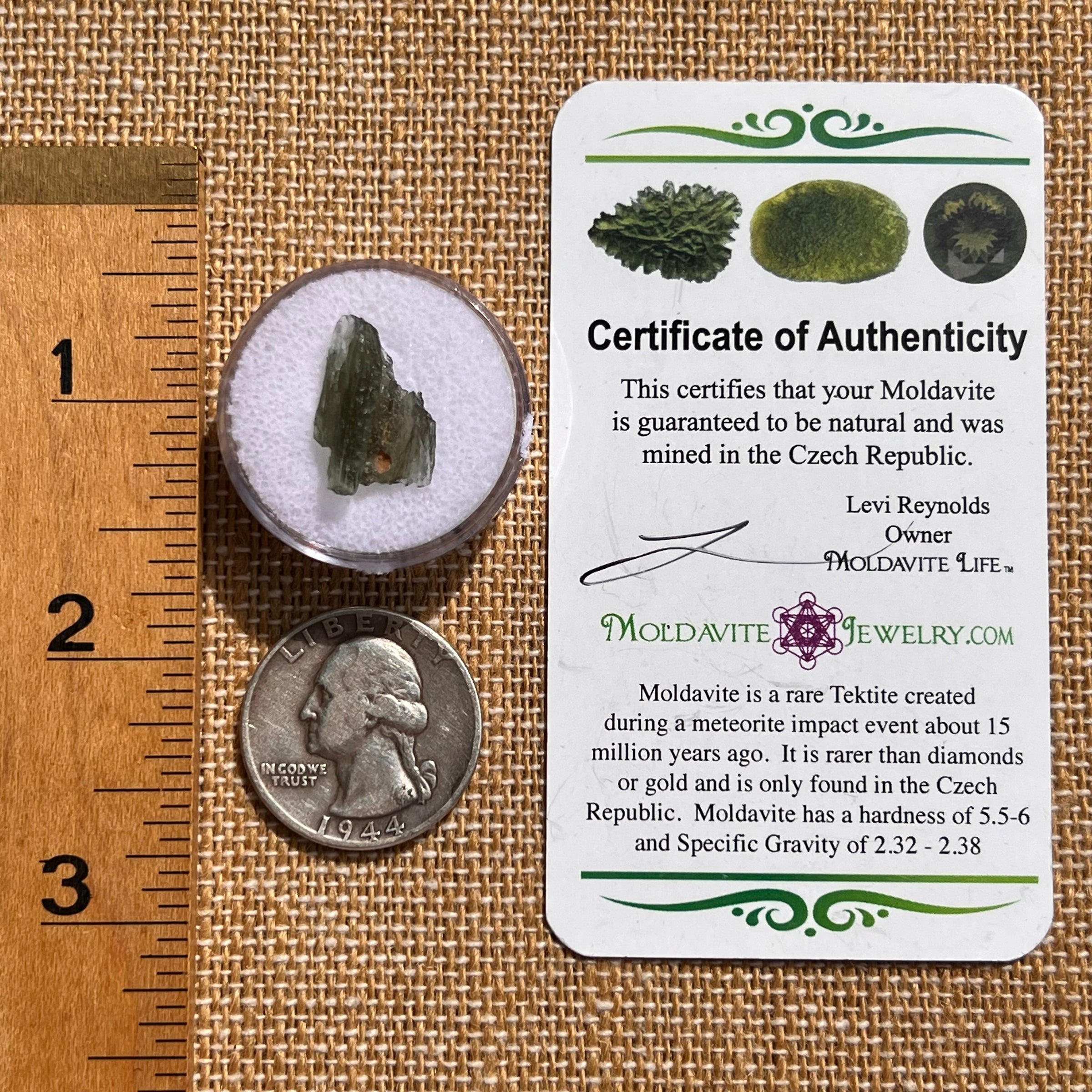 Moldavite 0.8 grams #2111-Moldavite Life