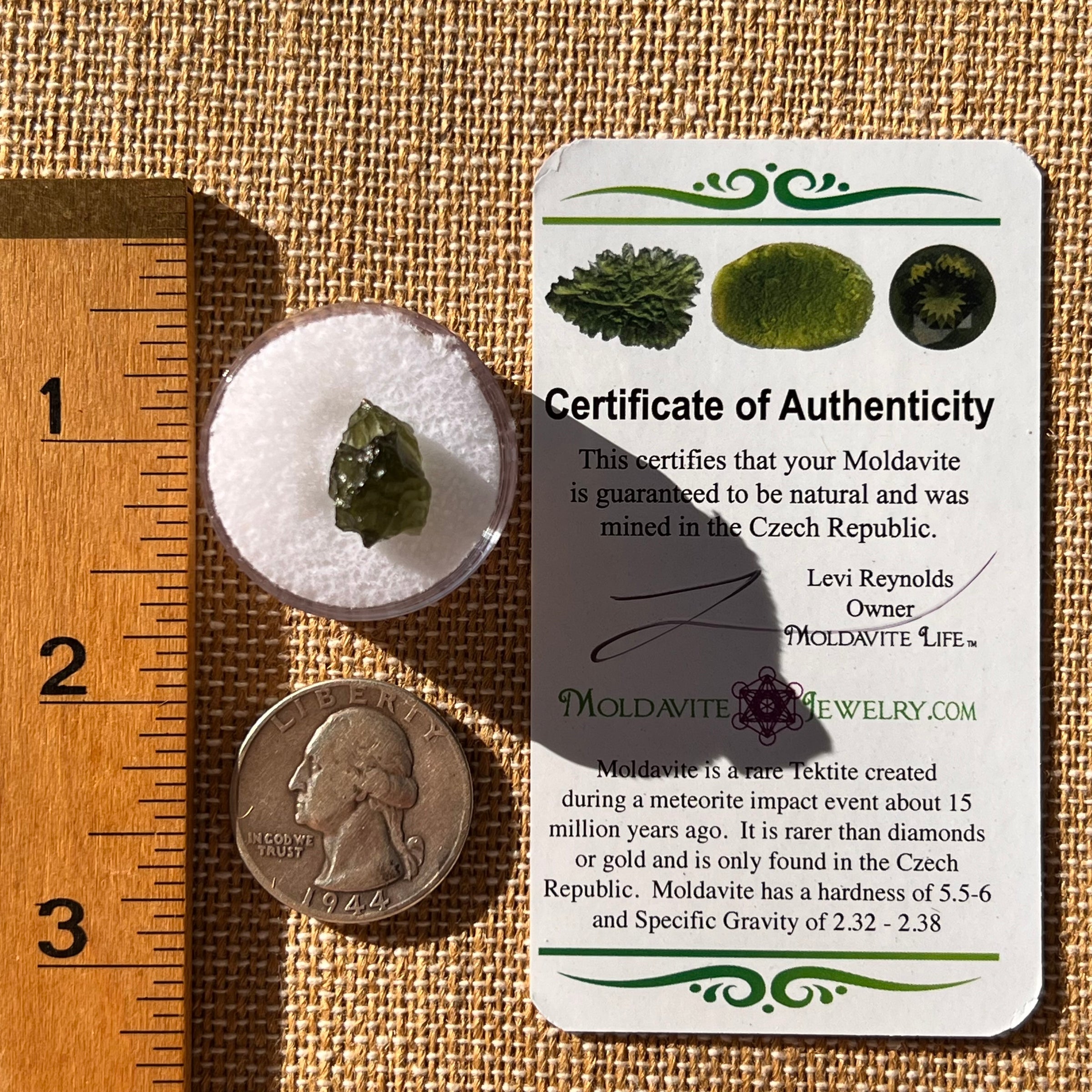Moldavite 0.8 grams Natural Hole #2302-Moldavite Life