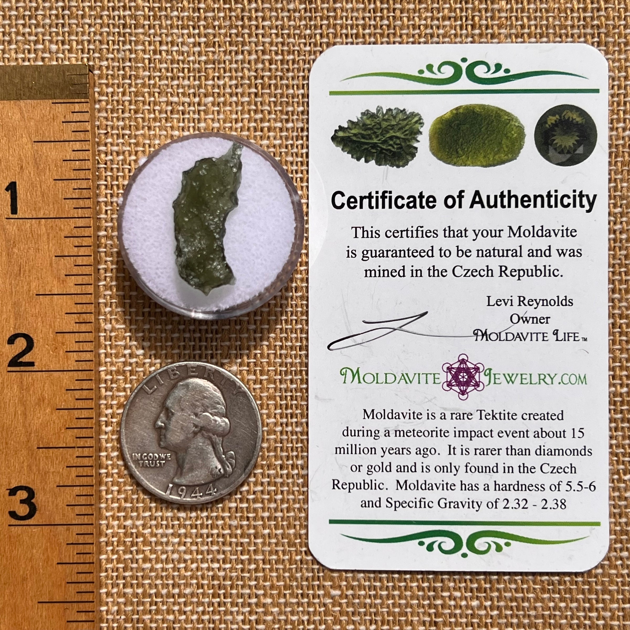 Moldavite 0.9 grams #2088-Moldavite Life