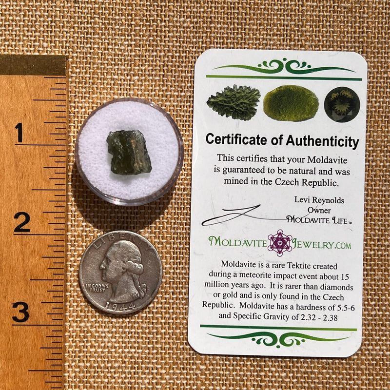 Moldavite 0.9 grams #2090-Moldavite Life