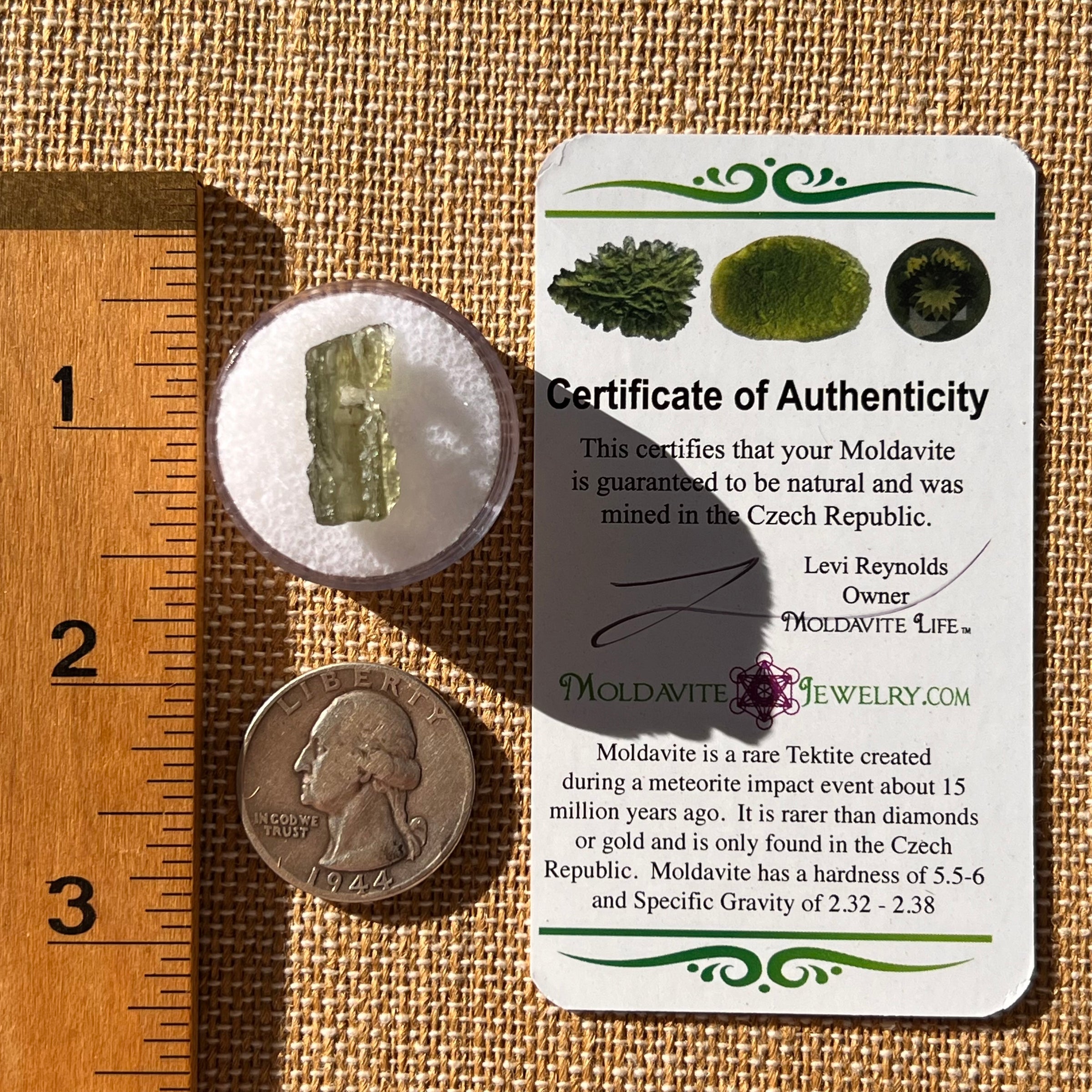 Moldavite 0.9 grams Natural Hole #2300-Moldavite Life