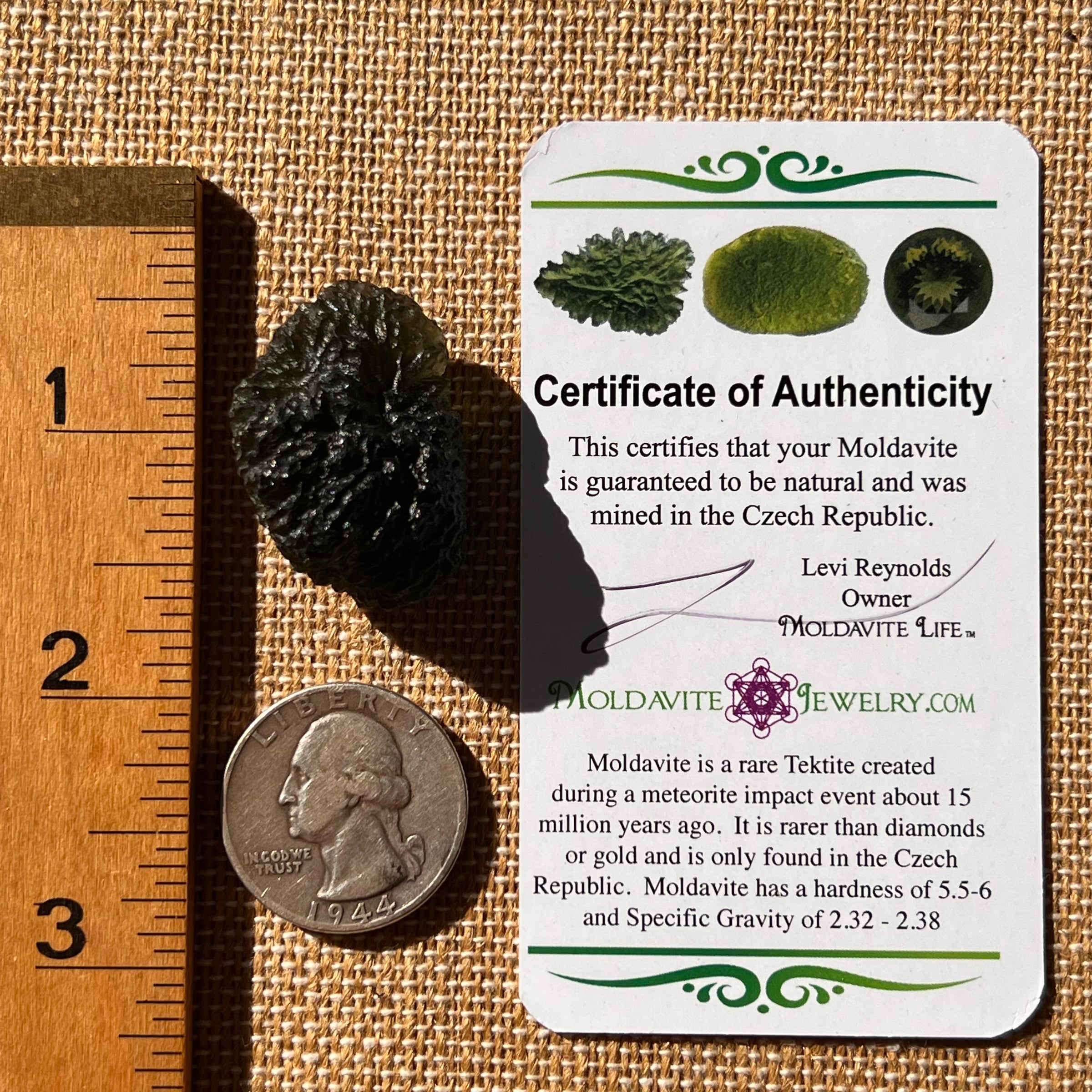 Moldavite 12.7 grams #2325-Moldavite Life