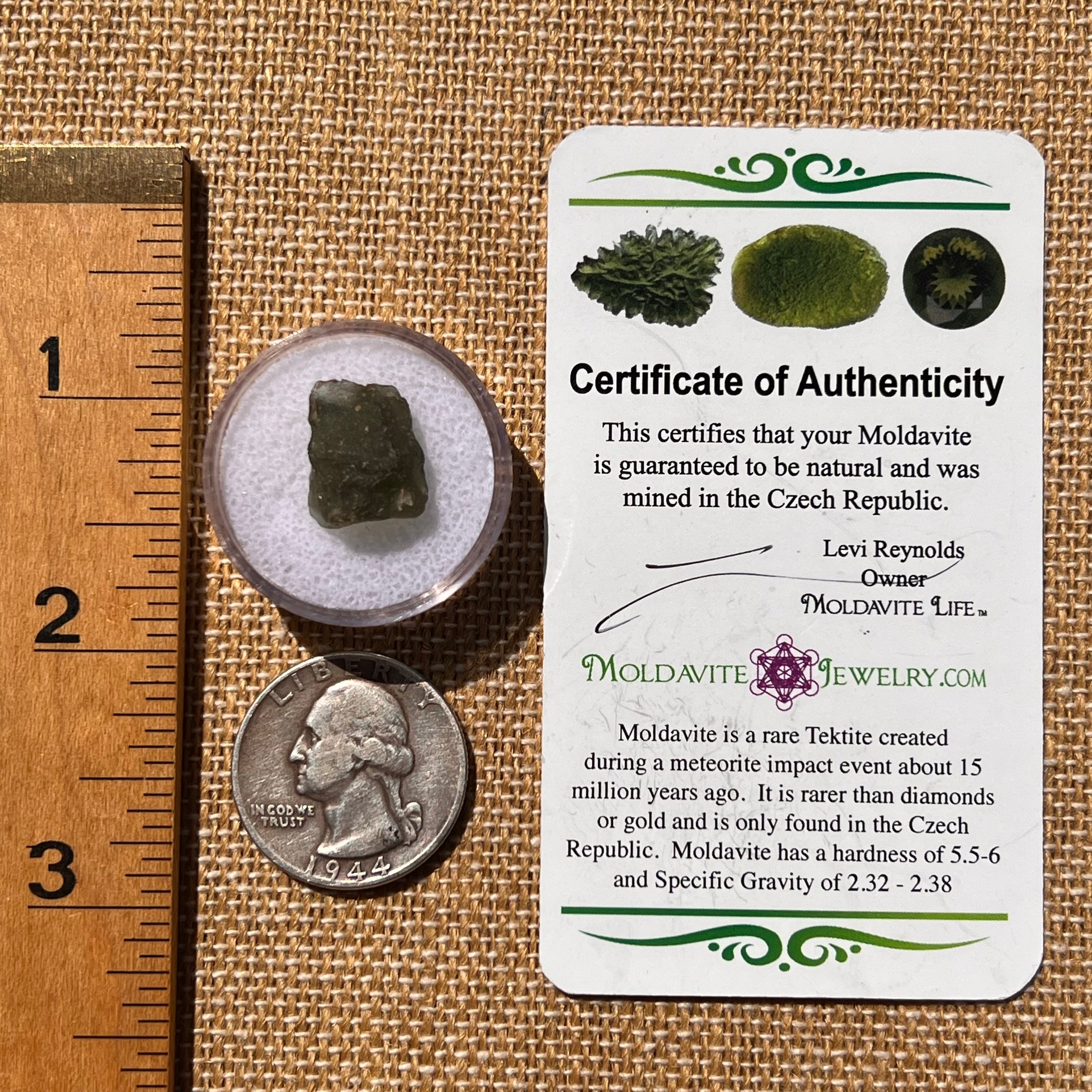 Moldavite 1.3 grams #2007-Moldavite Life