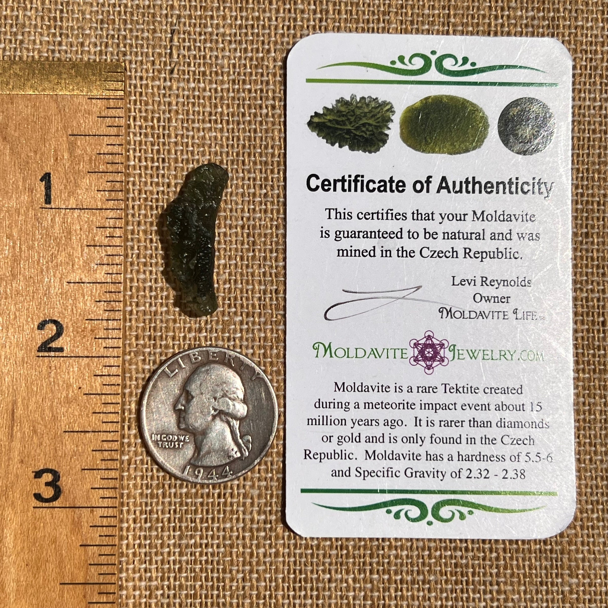 Moldavite 1.5 grams #1821-Moldavite Life