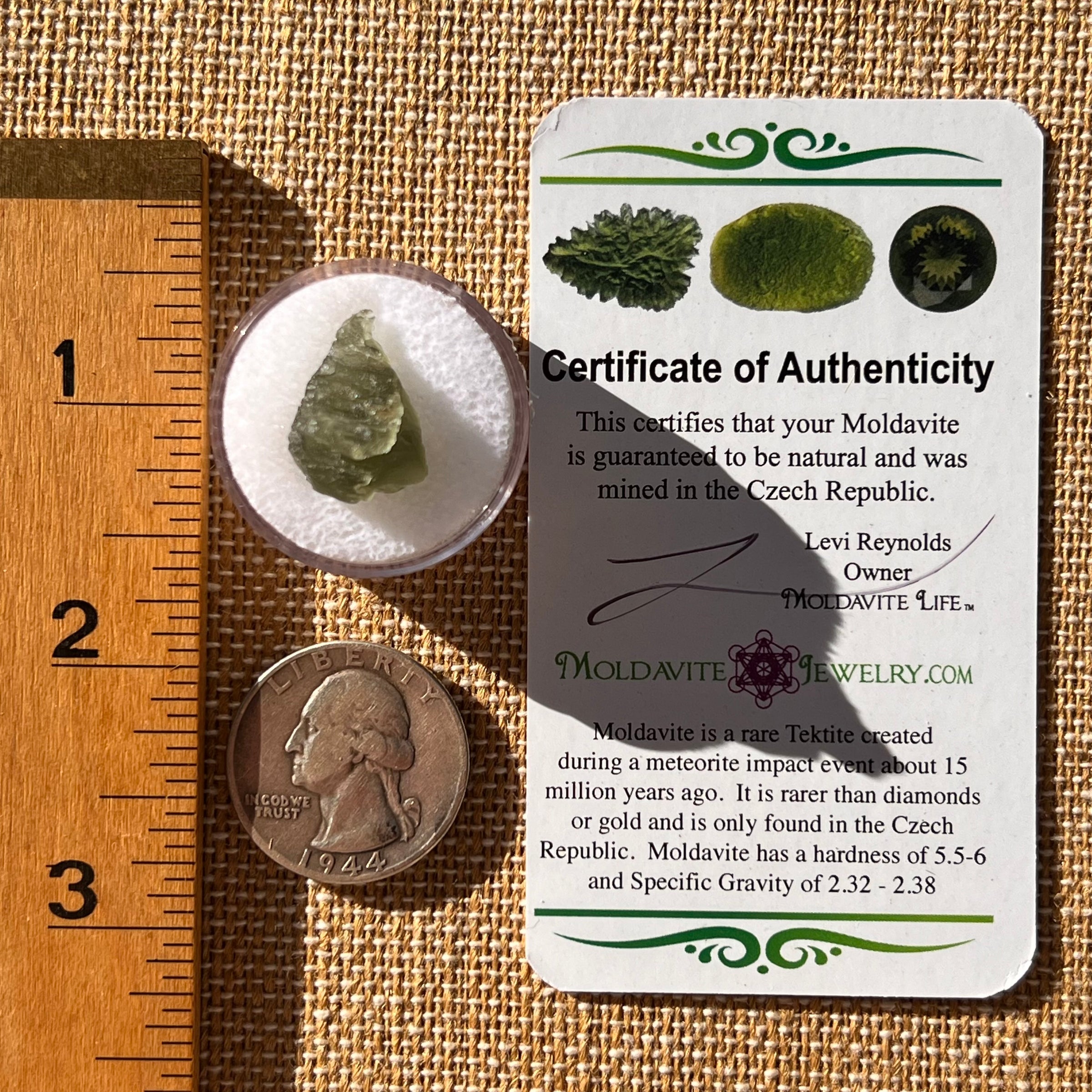 Moldavite 1.5 grams Natural Hole #2304-Moldavite Life