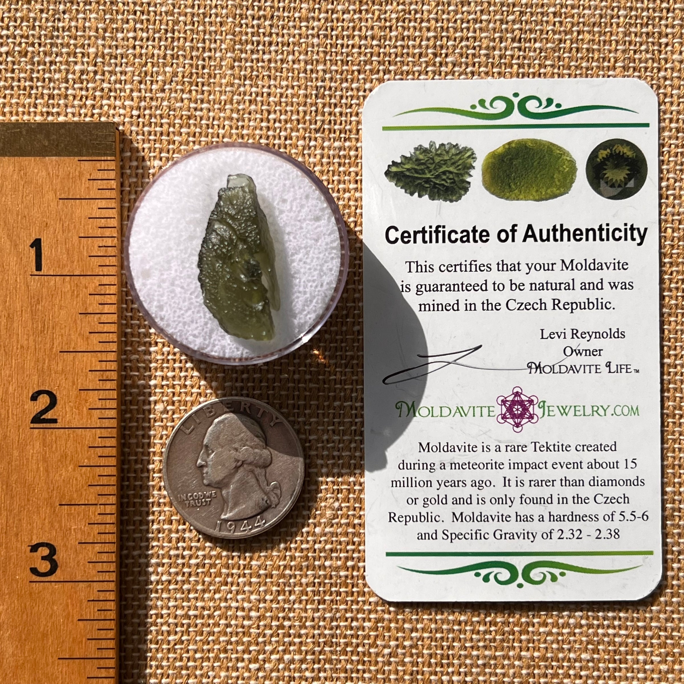 Moldavite 1.6 grams #2128-Moldavite Life