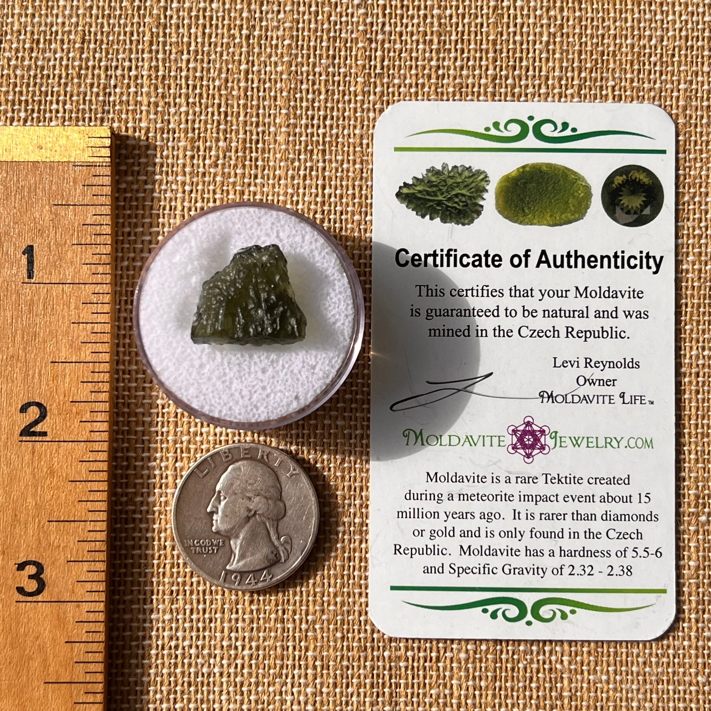 Moldavite 1.9 grams #2168-Moldavite Life