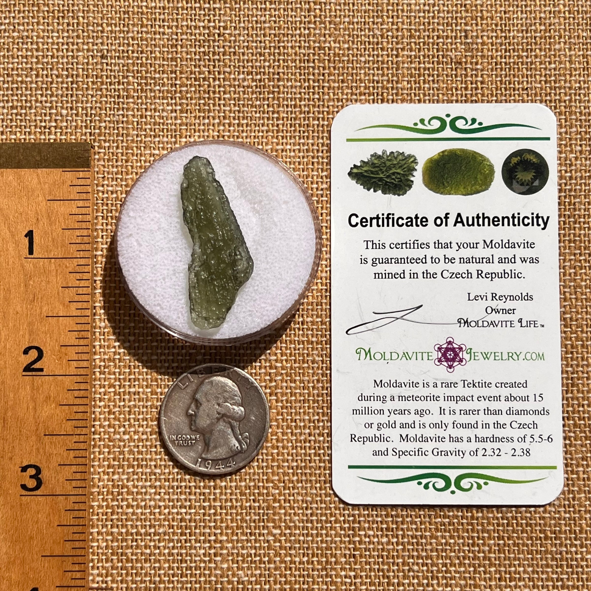 Moldavite 2.2 grams #1954-Moldavite Life