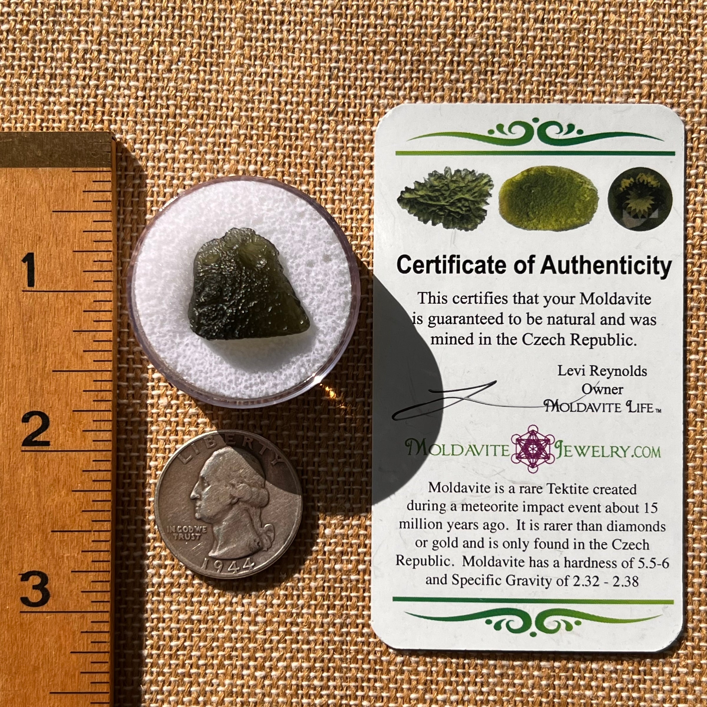 Moldavite 2.2 grams #2123-Moldavite Life