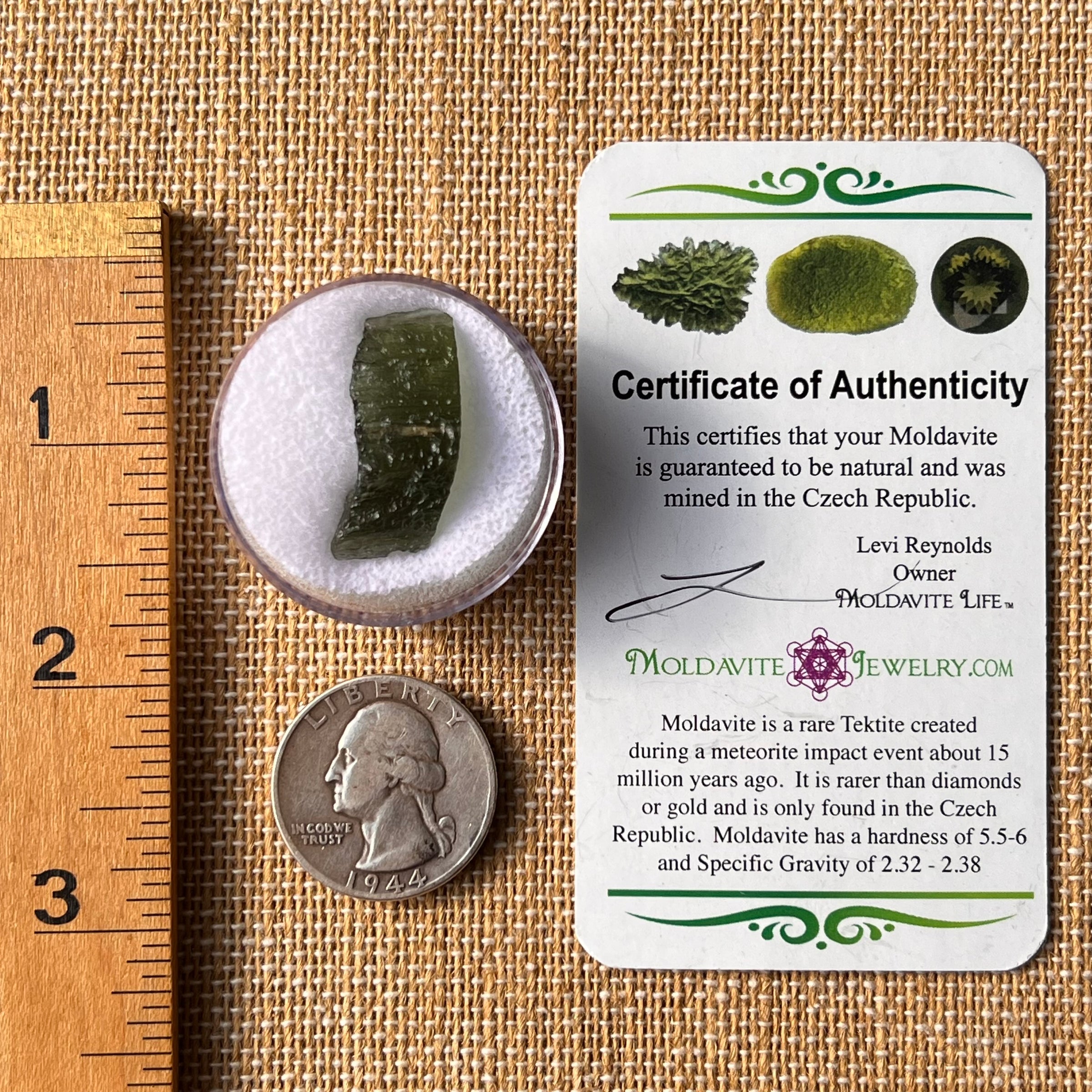 Moldavite 2.2 grams #2183-Moldavite Life