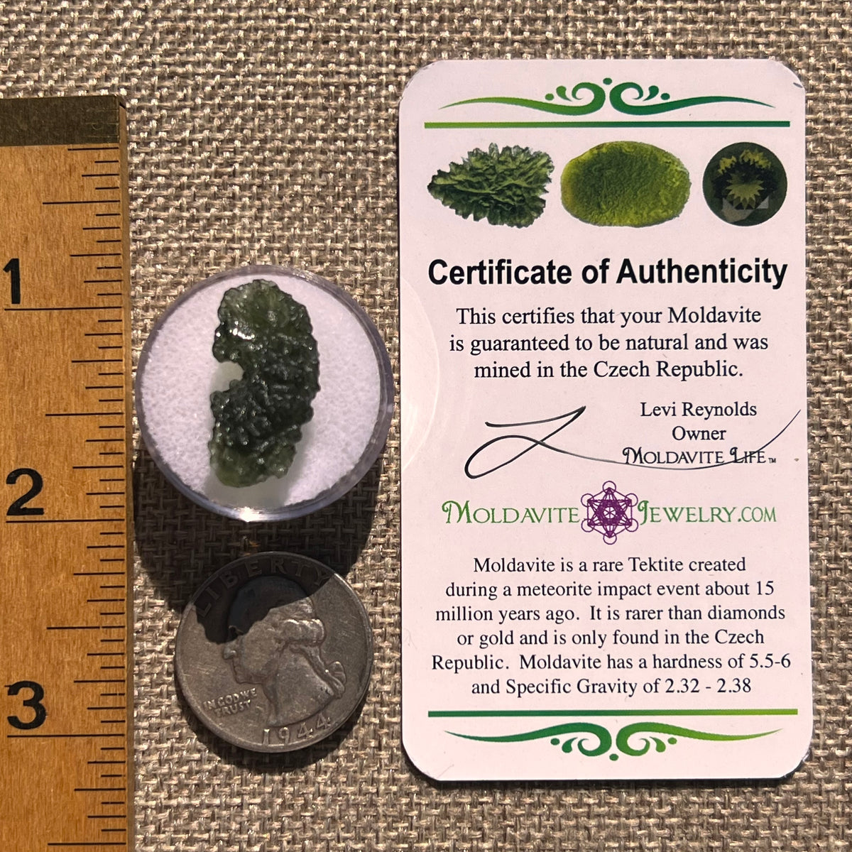 Moldavite 2.2 grams #2365-Moldavite Life