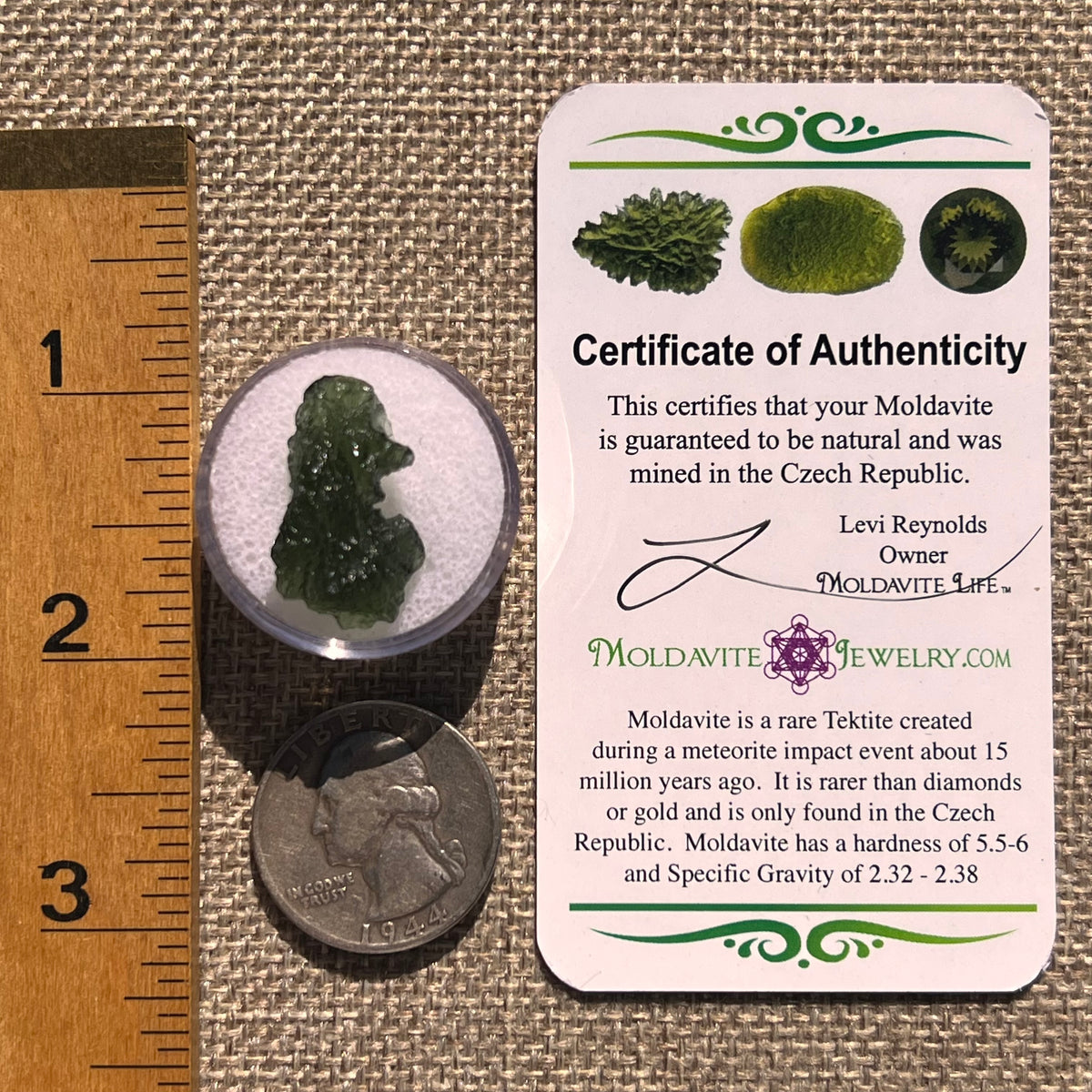Moldavite 2.2 grams #2366-Moldavite Life