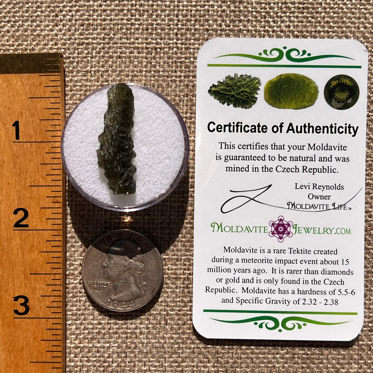 Moldavite 2.2 grams #2386-Moldavite Life