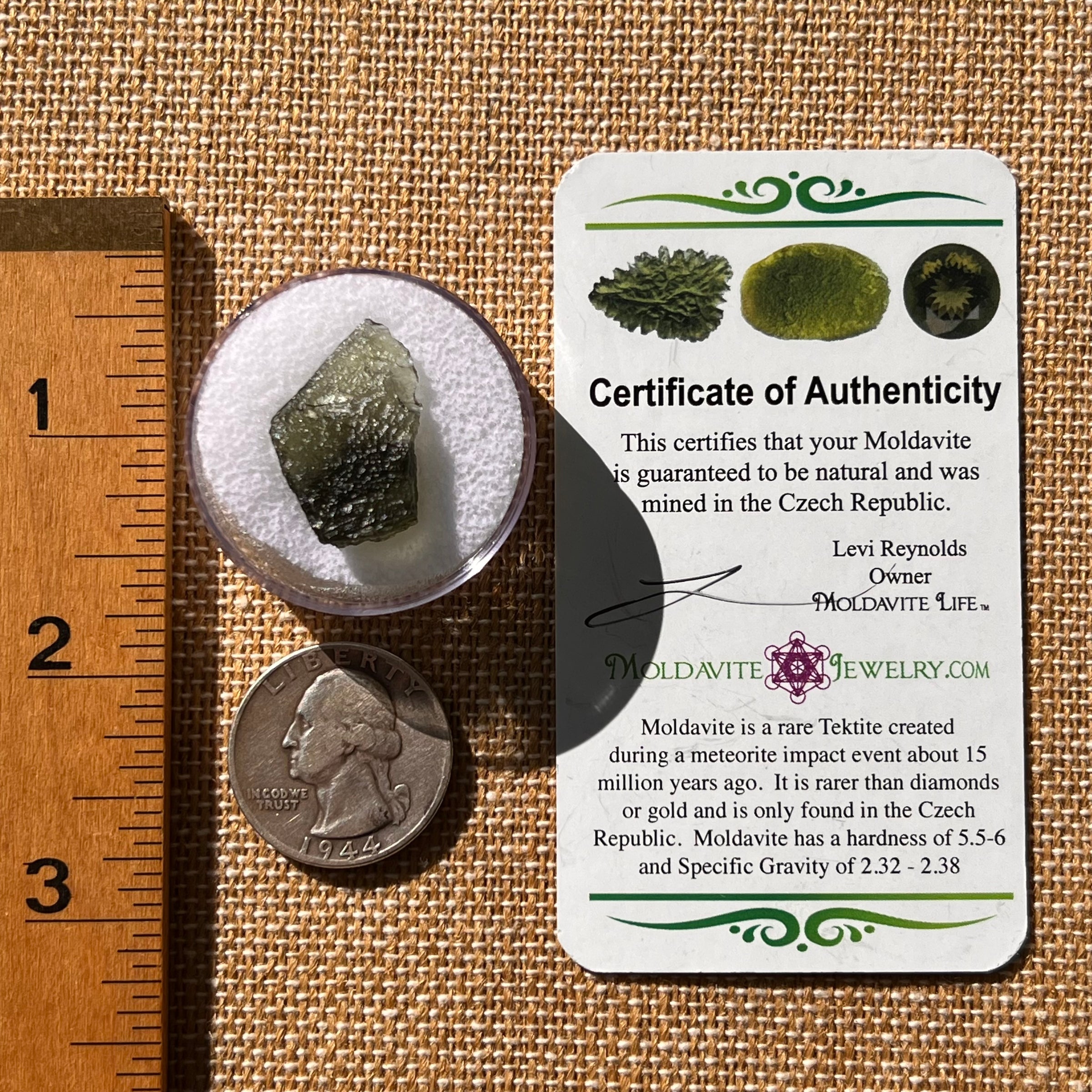 Moldavite 2.3 grams #2120-Moldavite Life