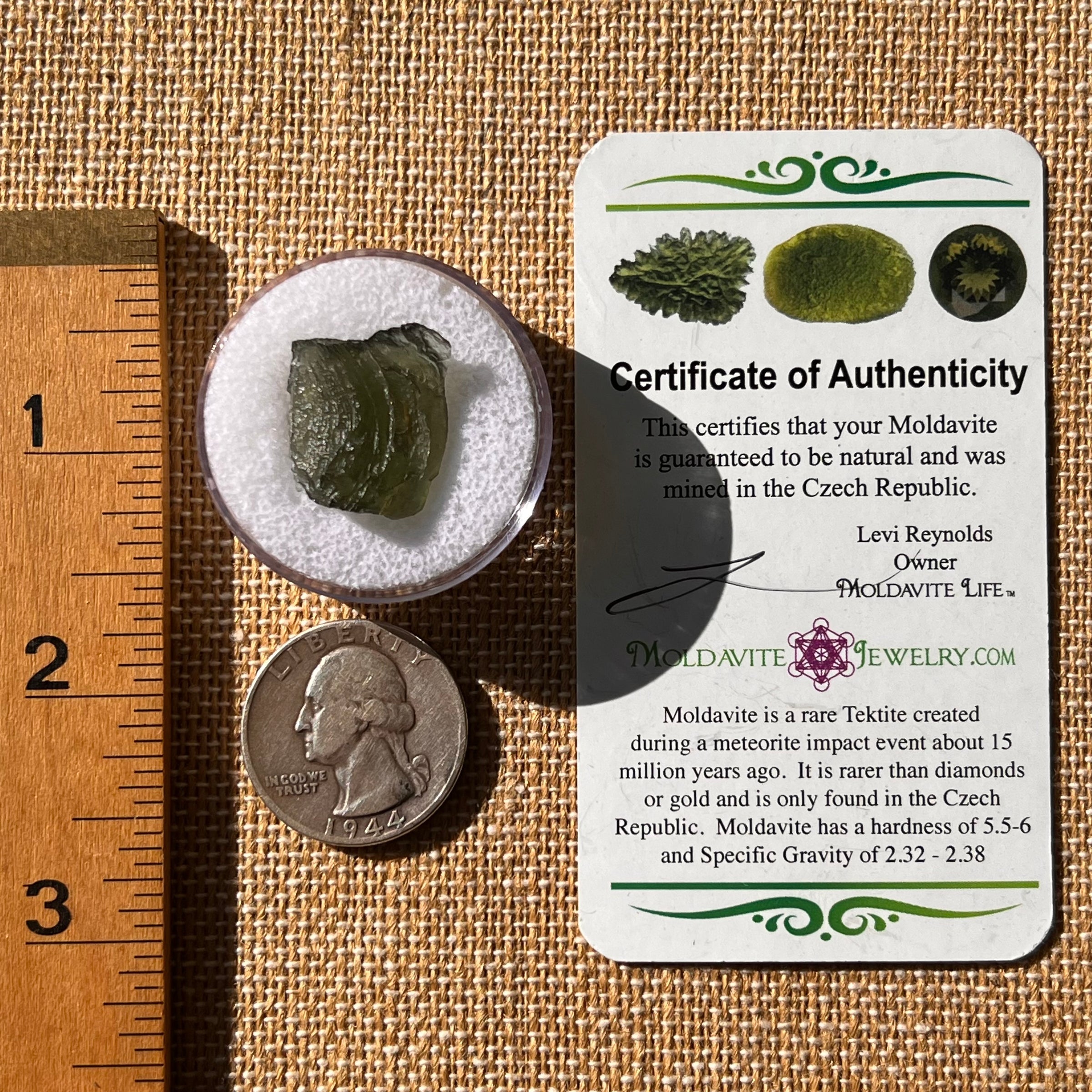 Moldavite 2.3 grams #2140-Moldavite Life
