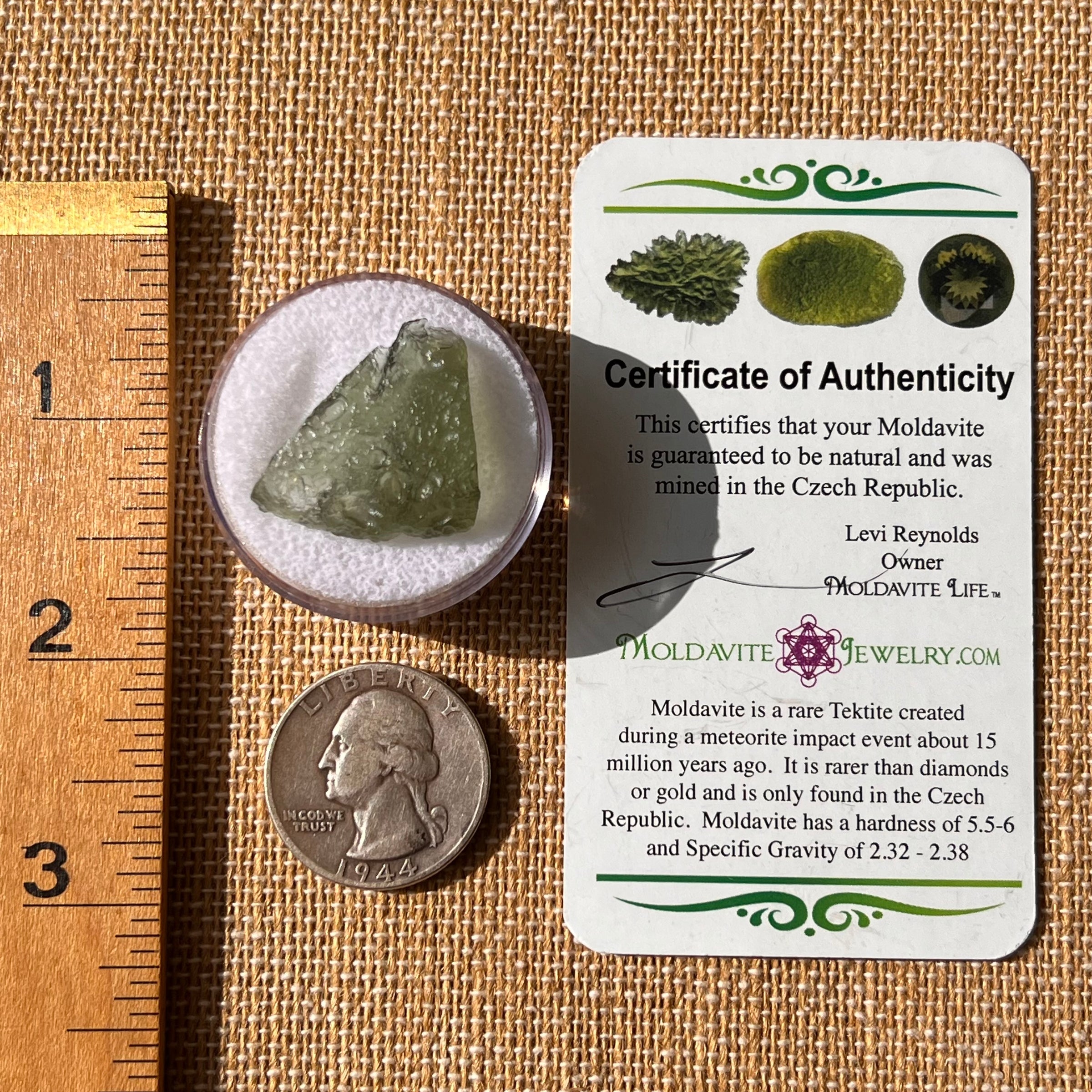 Moldavite 2.3 grams #2162-Moldavite Life