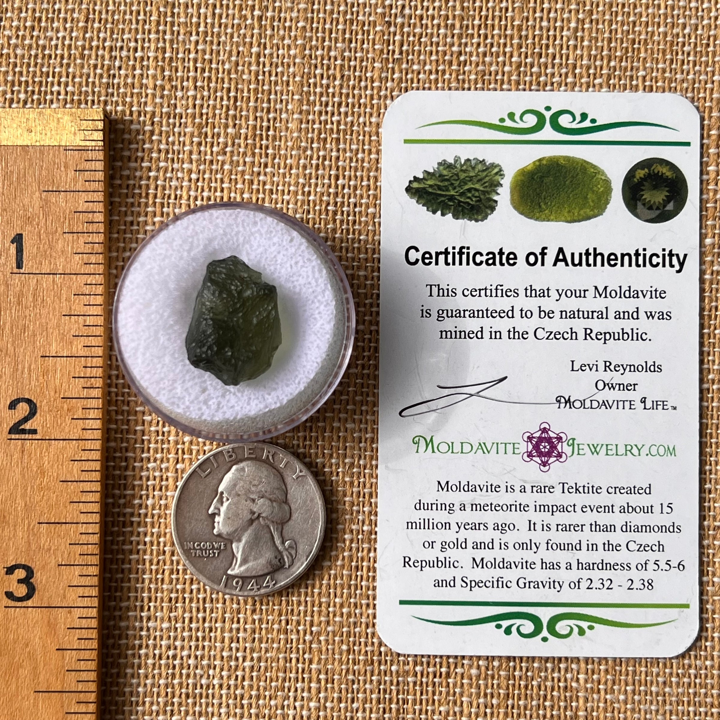 Moldavite 2.3 grams #2163-Moldavite Life