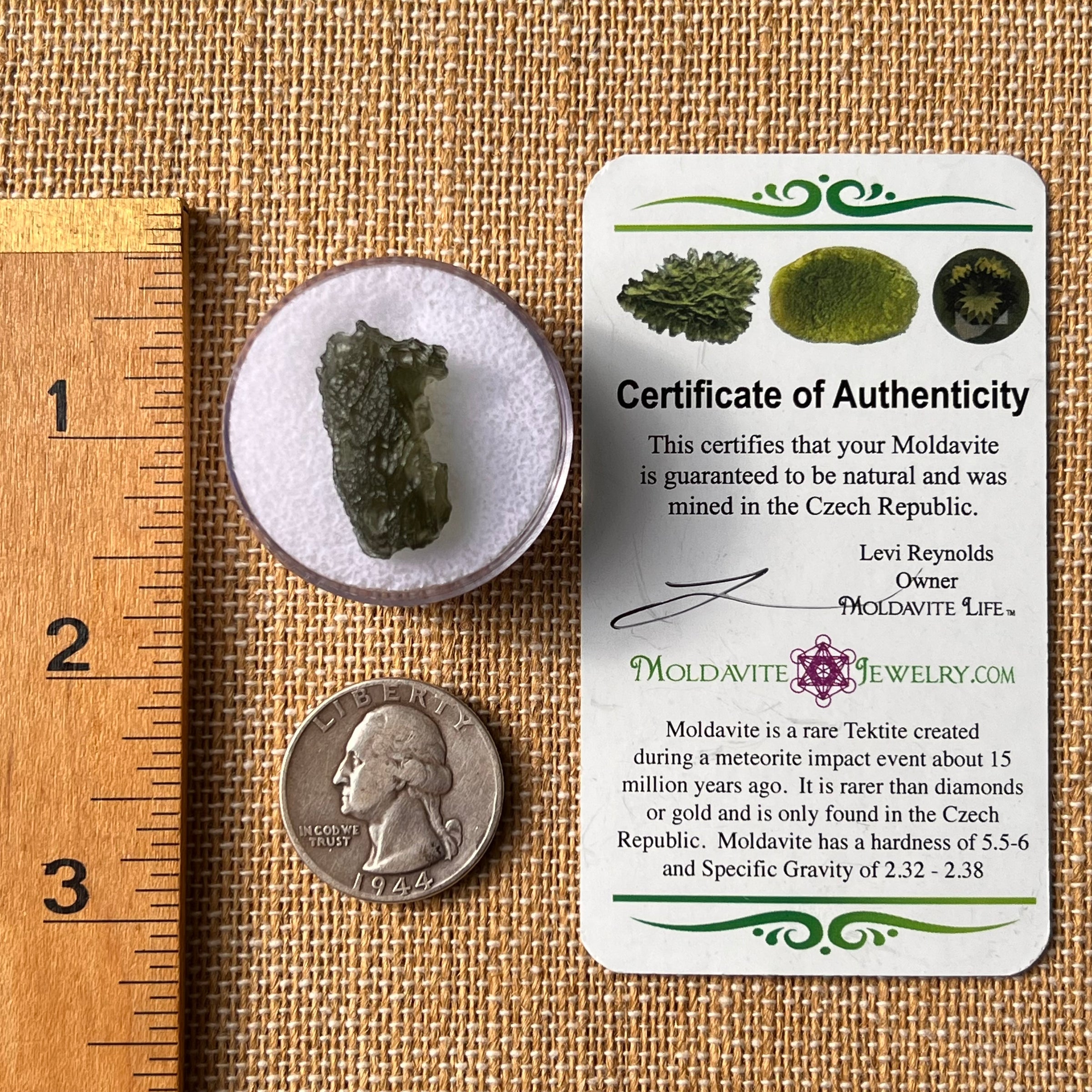 Moldavite 2.3 grams #2169-Moldavite Life
