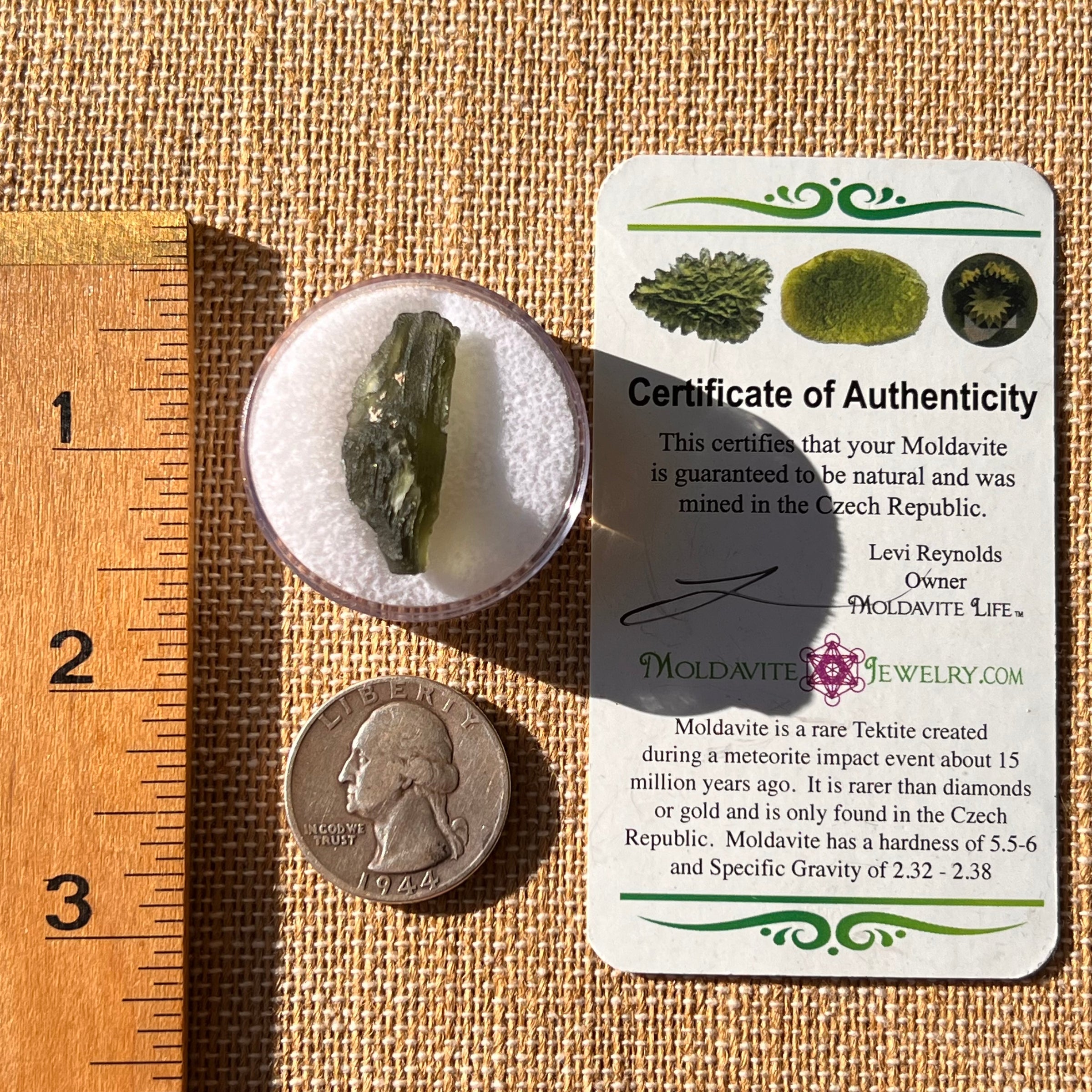 Moldavite 2.3 grams #2195-Moldavite Life