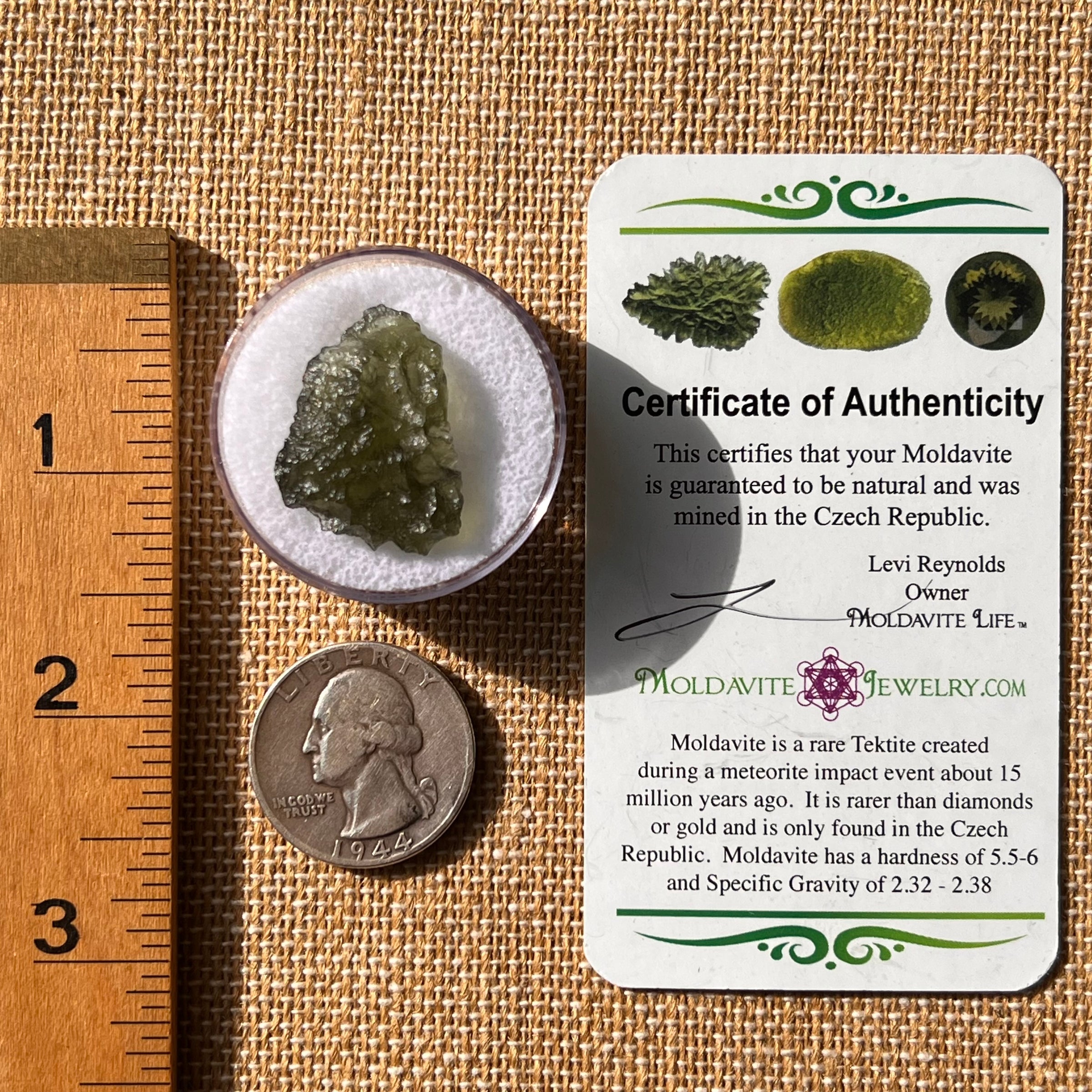 Moldavite 2.4 grams #2138-Moldavite Life