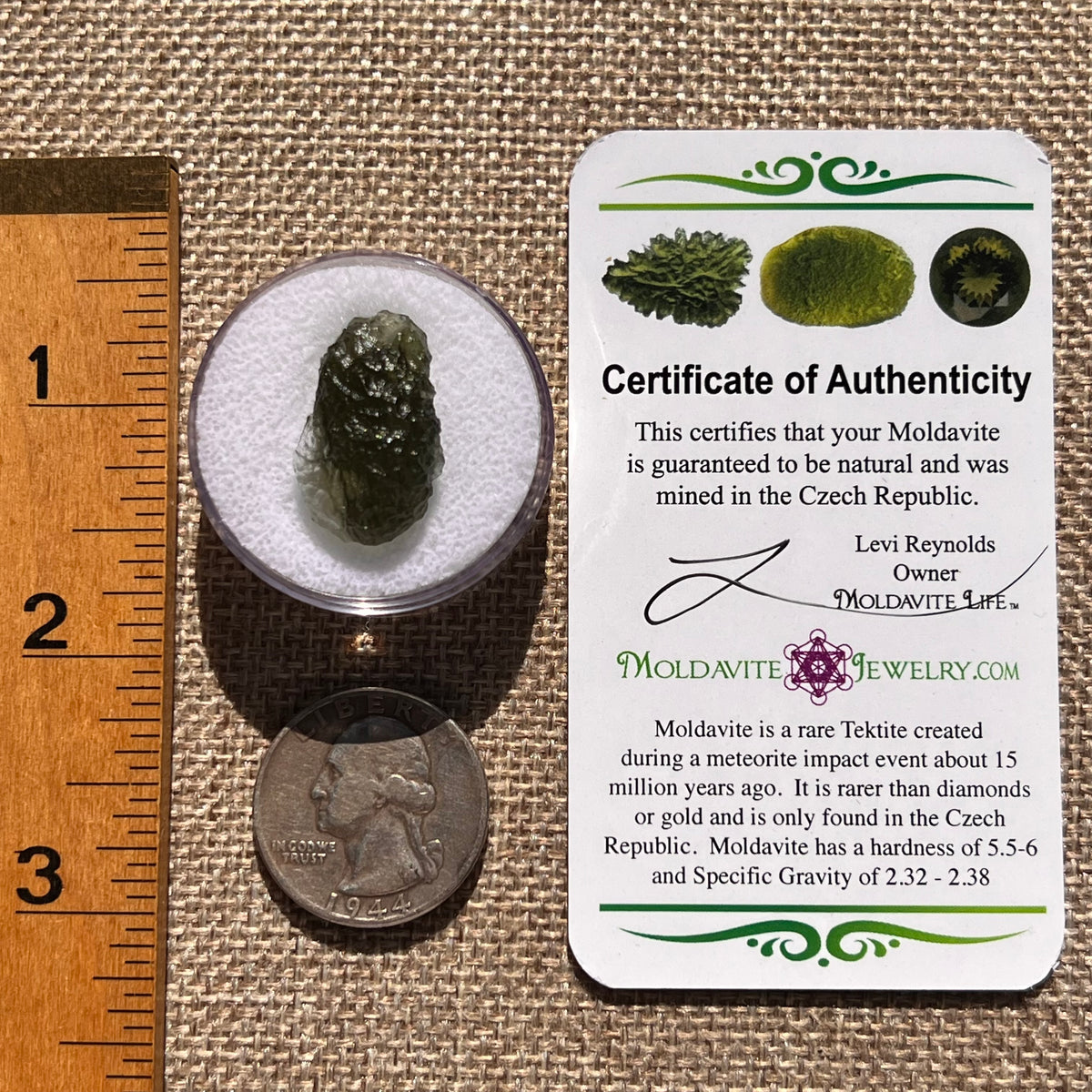Moldavite 2.5 grams #2395-Moldavite Life