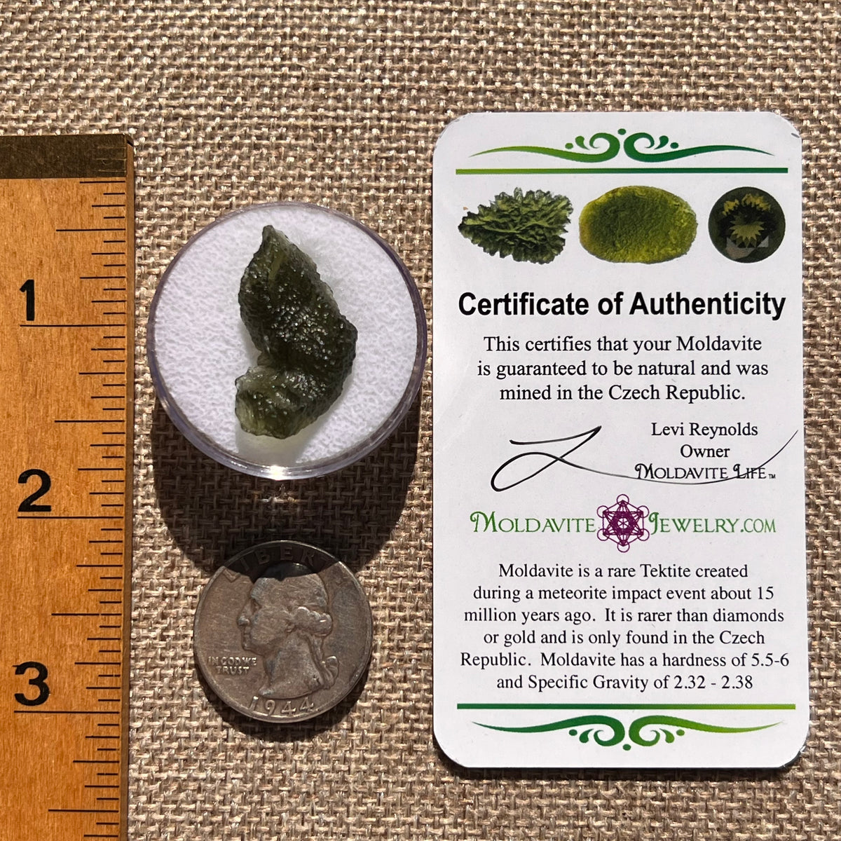 Moldavite 2.5 grams #2397-Moldavite Life
